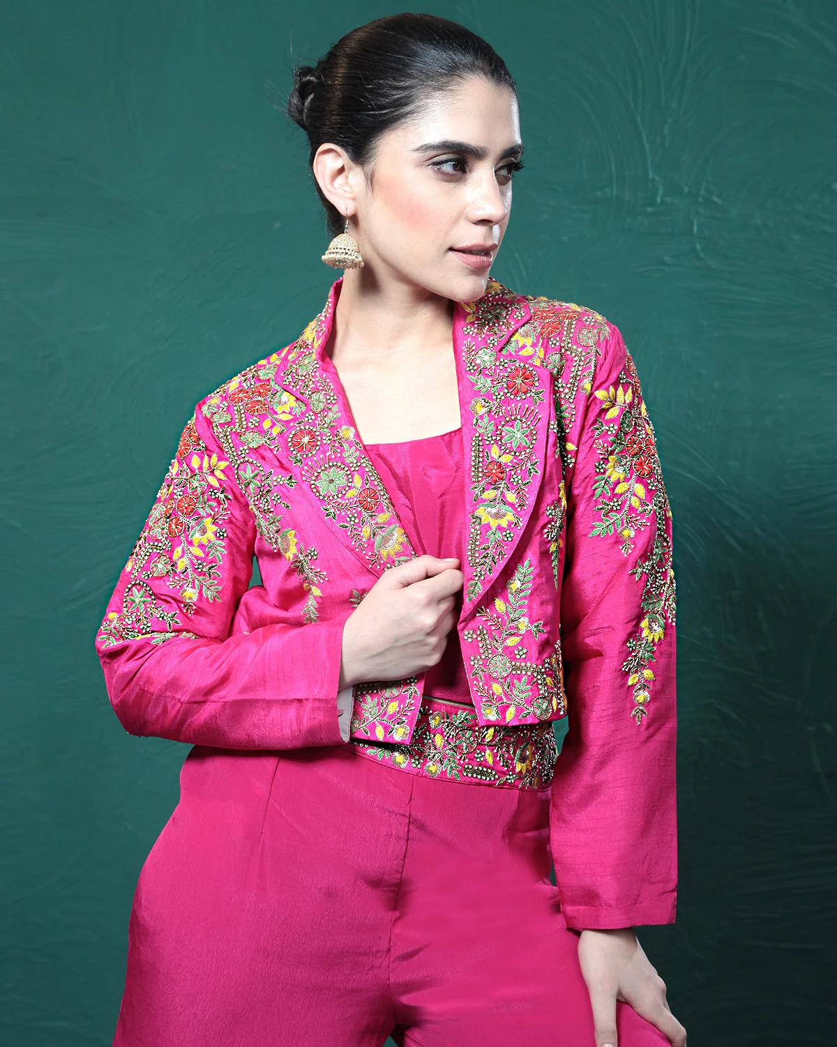 Polish Pink Handwork Palazzo Set - Image 2