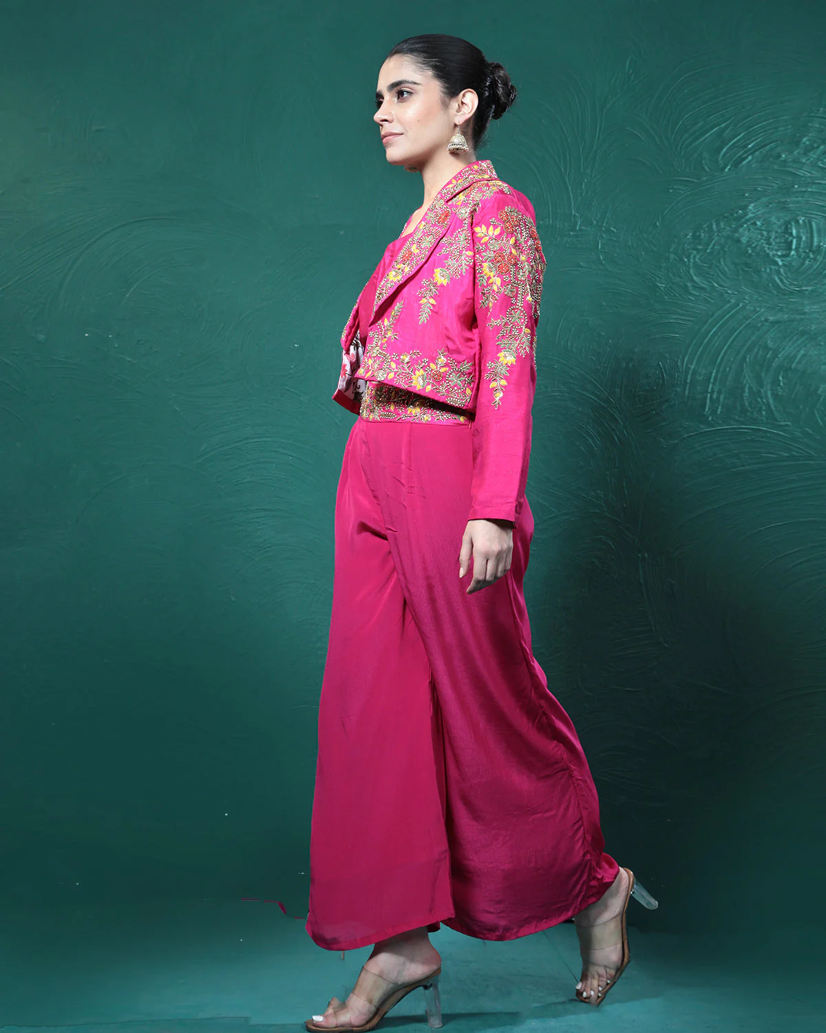 Polish Pink Handwork Palazzo Set - Image 3
