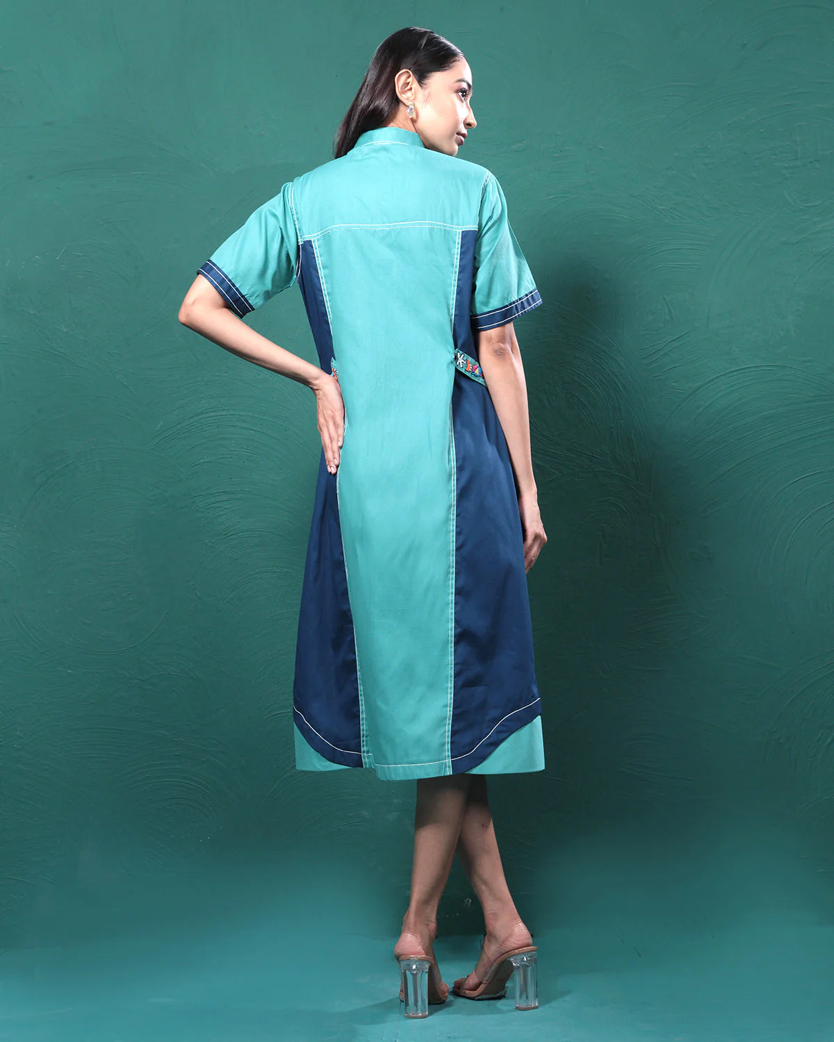 Blue Lagoon Playful Long Shirt Dress - Image 5