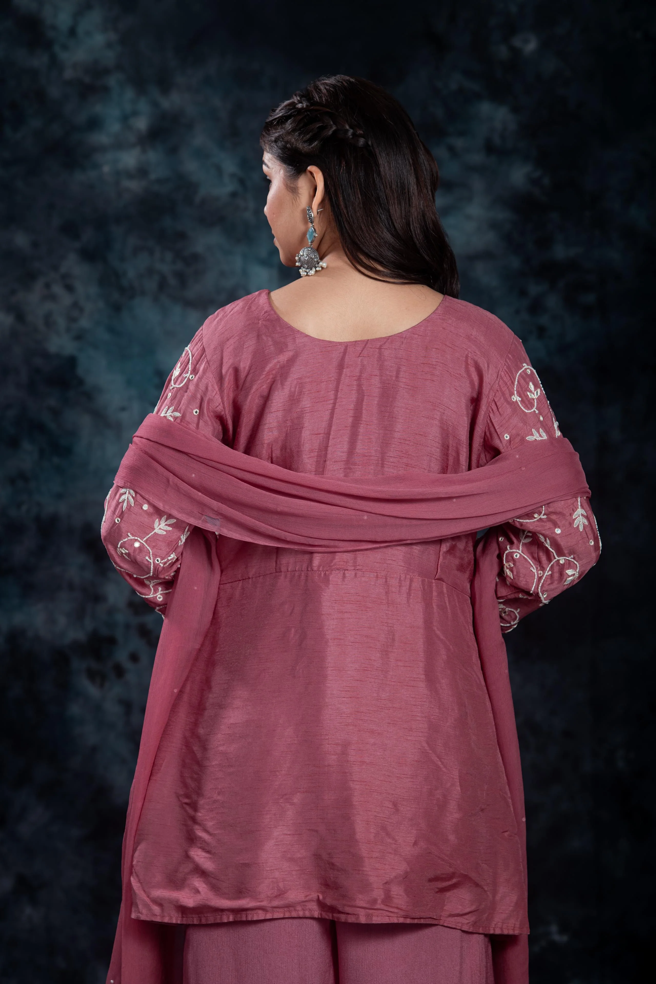 Dusty Rose Embroidered Palazzo Set - Image 10