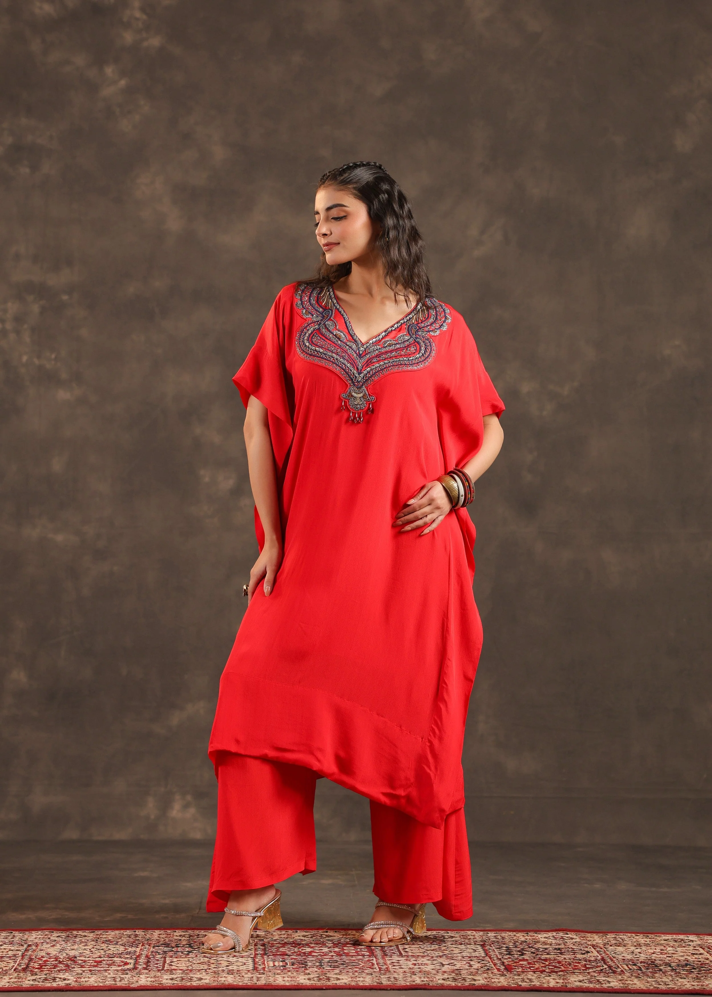 Spinel Grace Embellished Crepe Silk Kurta Set - Image 4