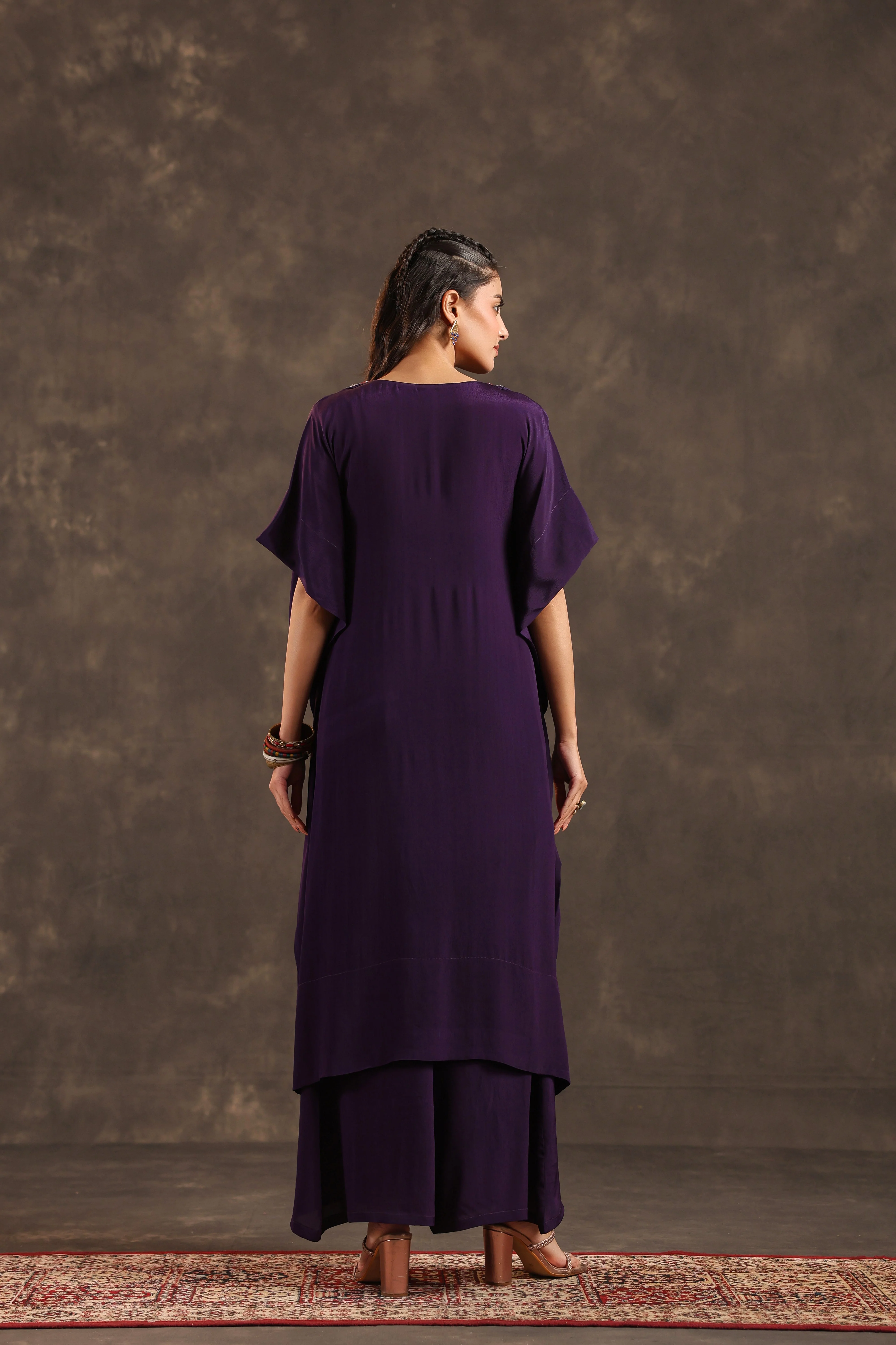 Amethyst Grace Embellished Crepe Silk Kurta Set - Image 5