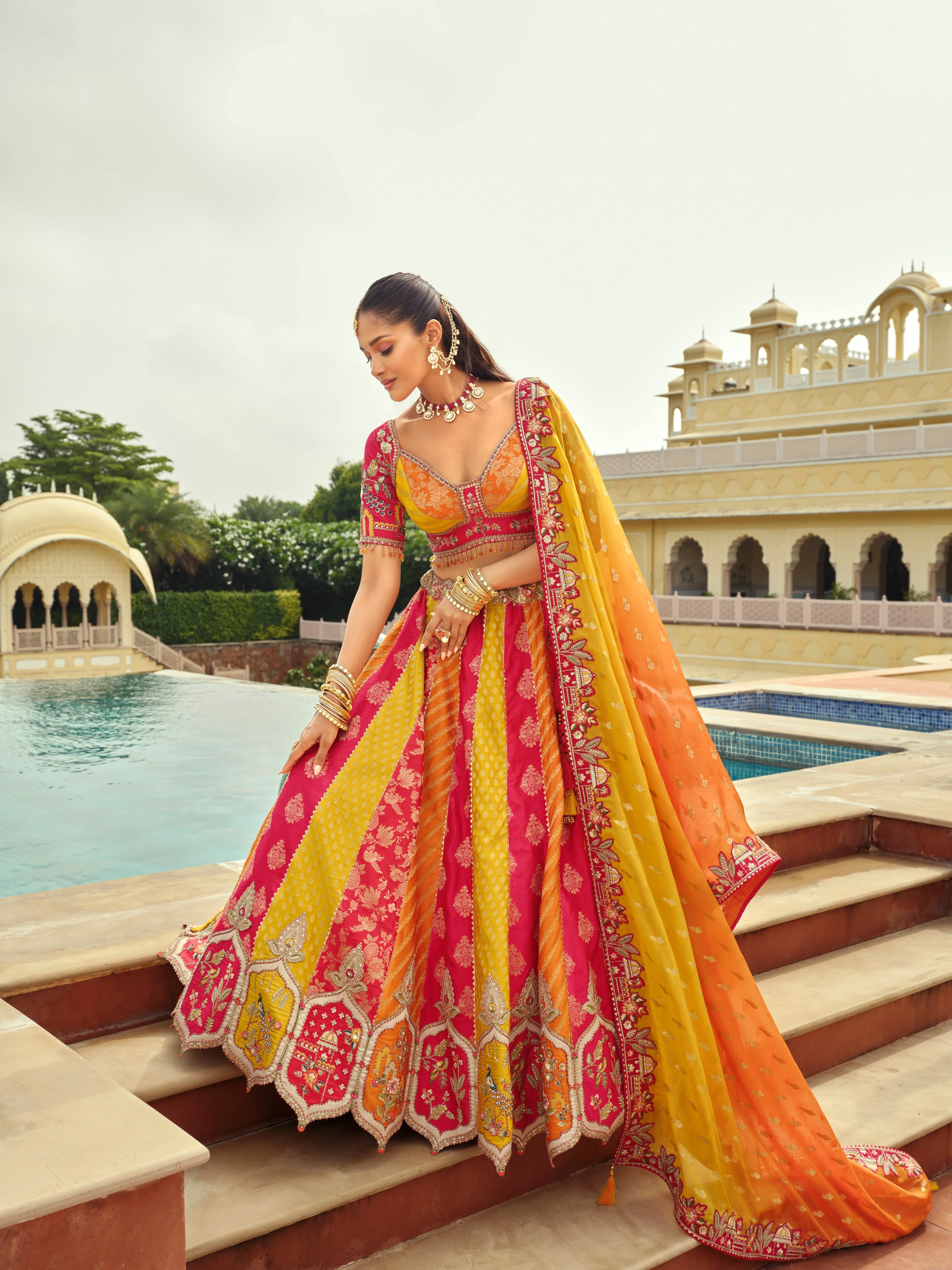 Barbie Pink Embellished Premium Silk Lehenga Set - Image 2