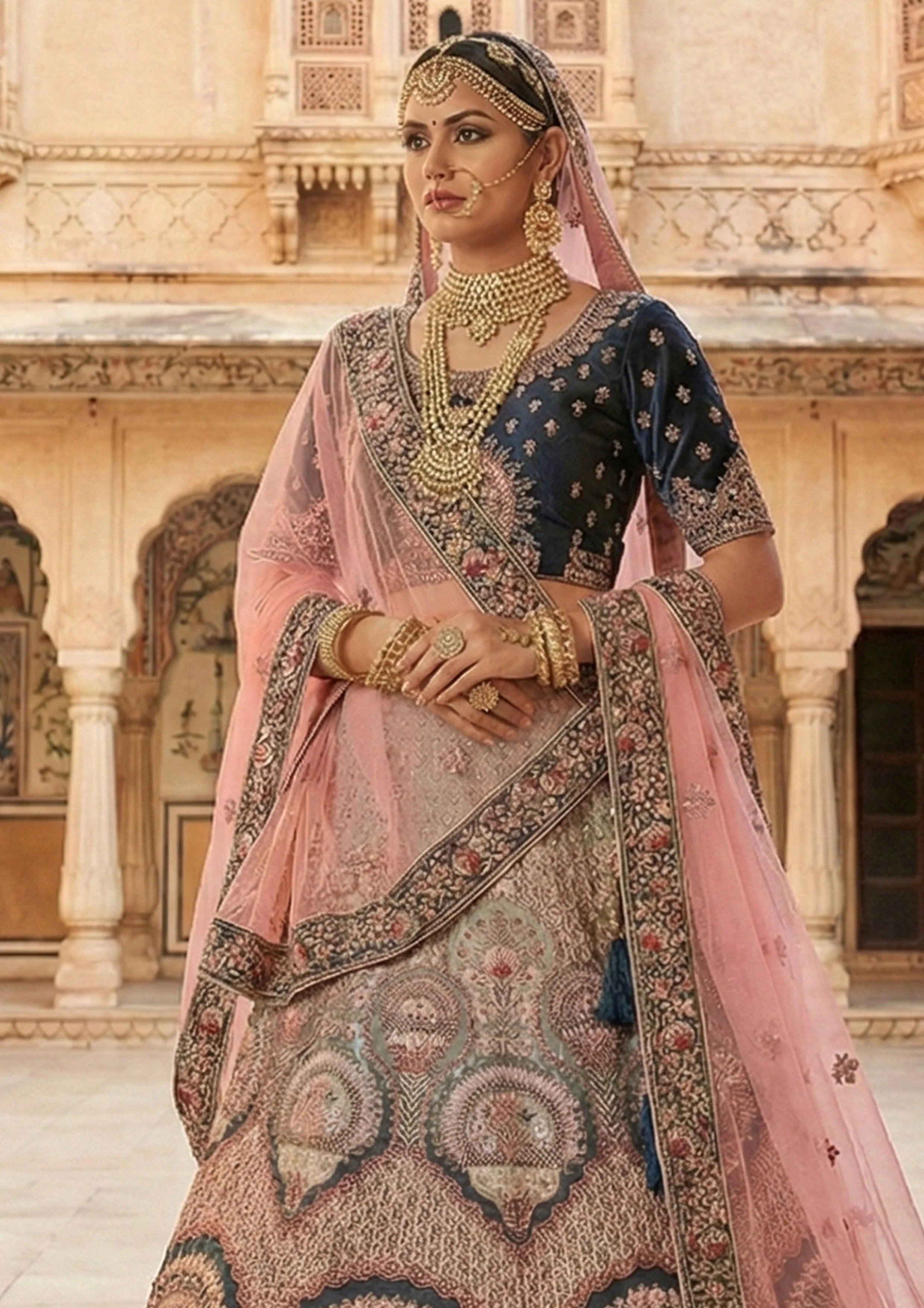 Evergreen Embellished Premium Velvet Lehenga Set - Image 2