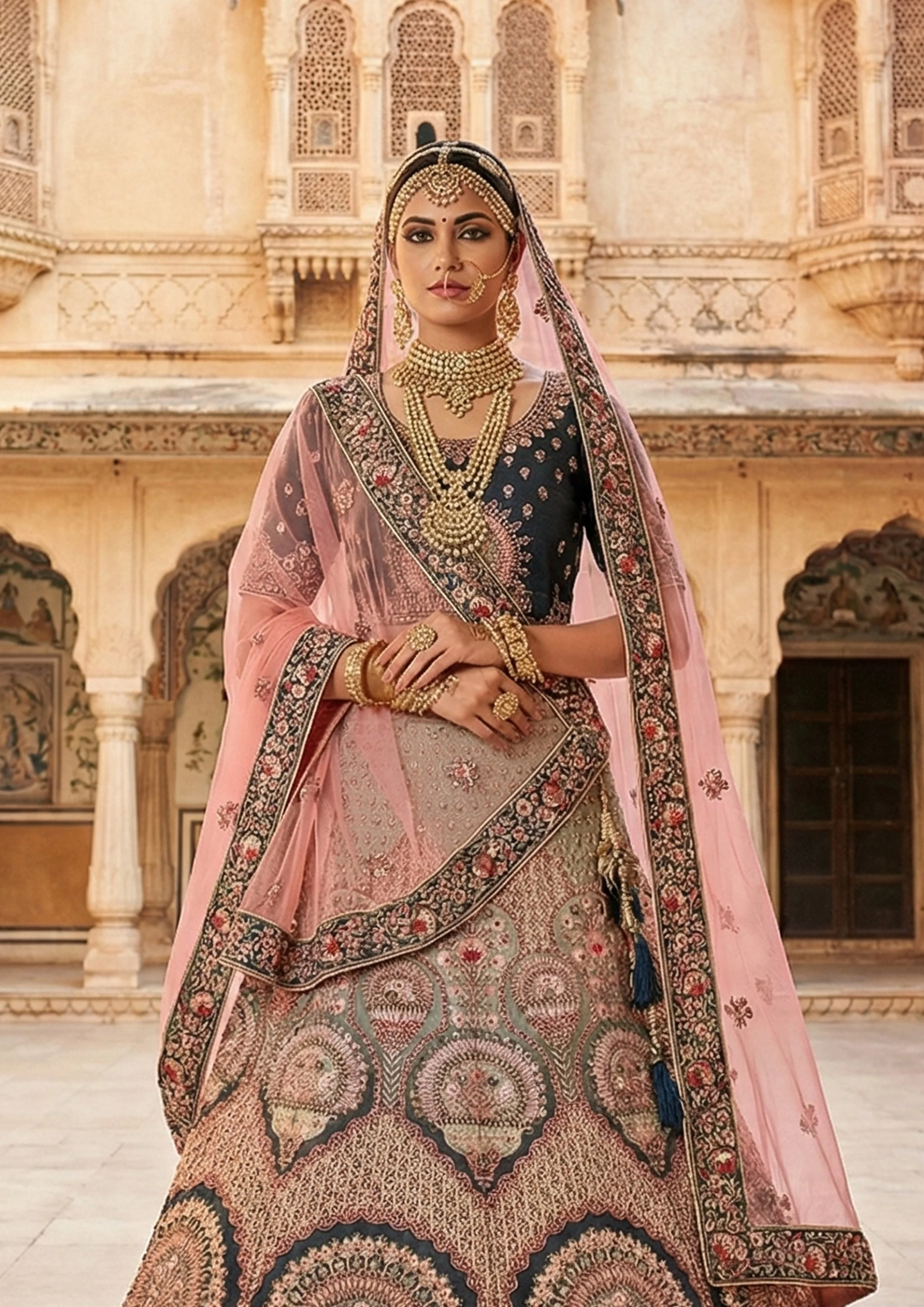Evergreen Embellished Premium Velvet Lehenga Set - Image 5