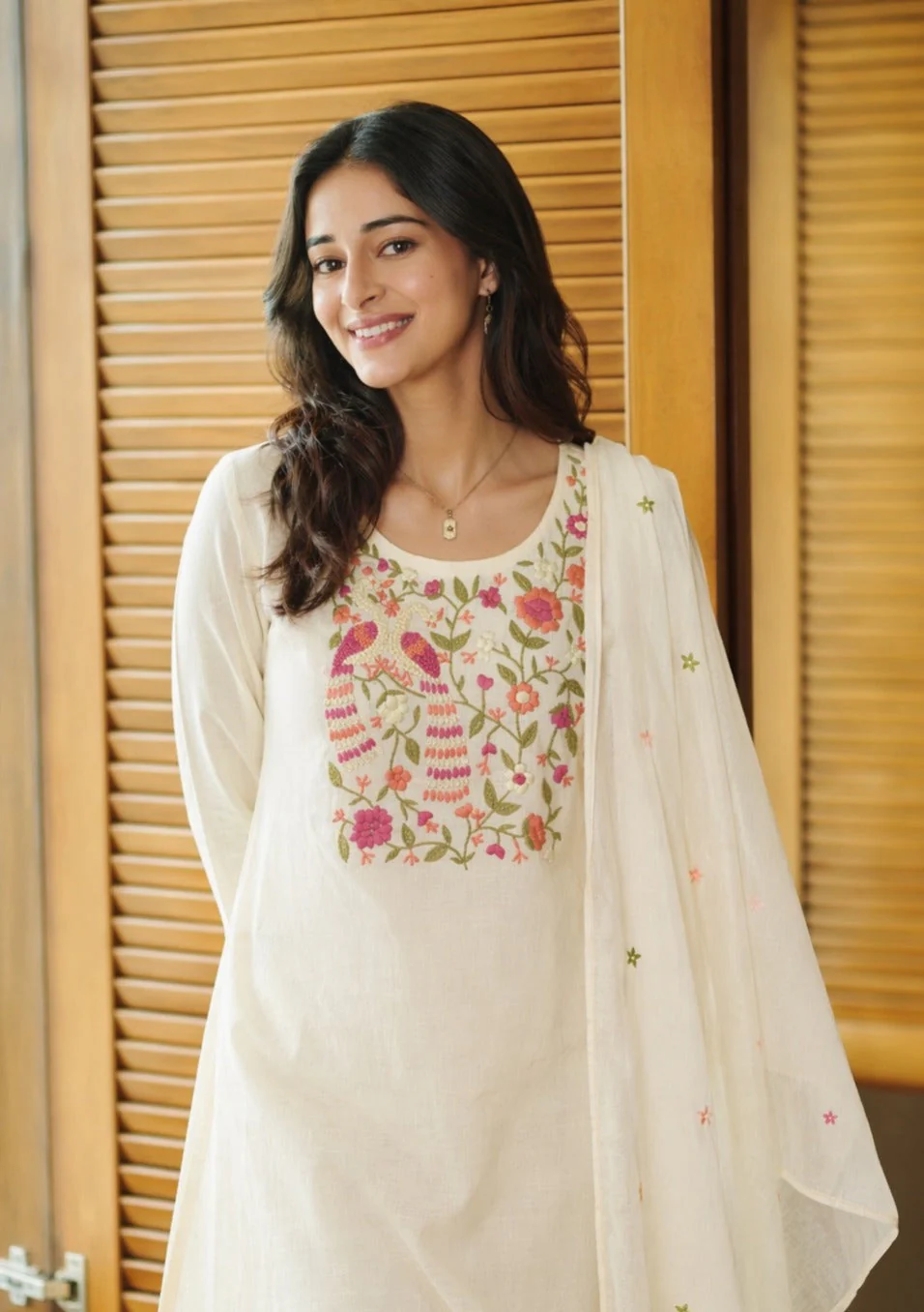 French Ivory Embroidered Cotton Co-Ord Set - Image 2