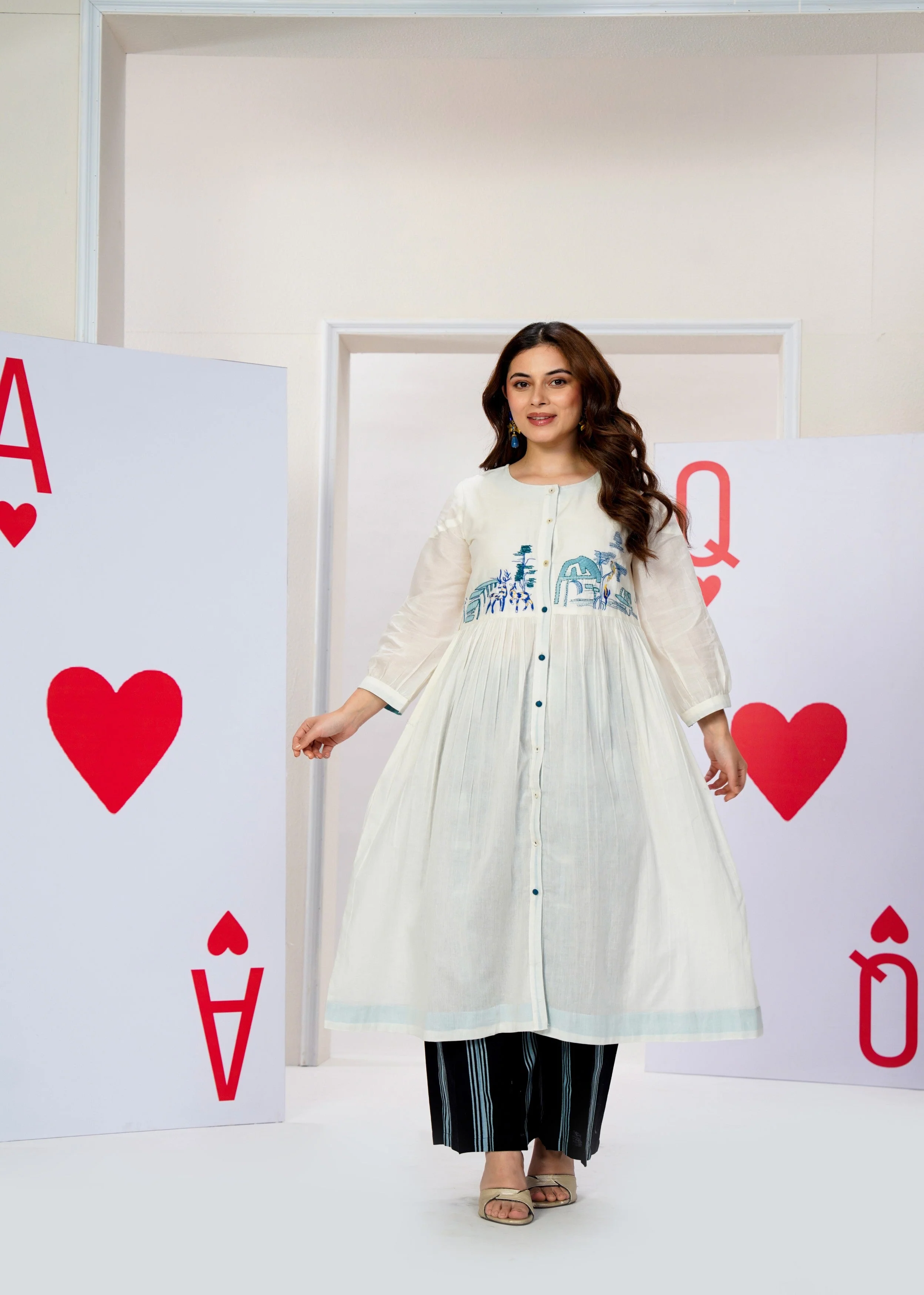 Enchanted Charm Embroidered Cotton Kurta Set - Image 3