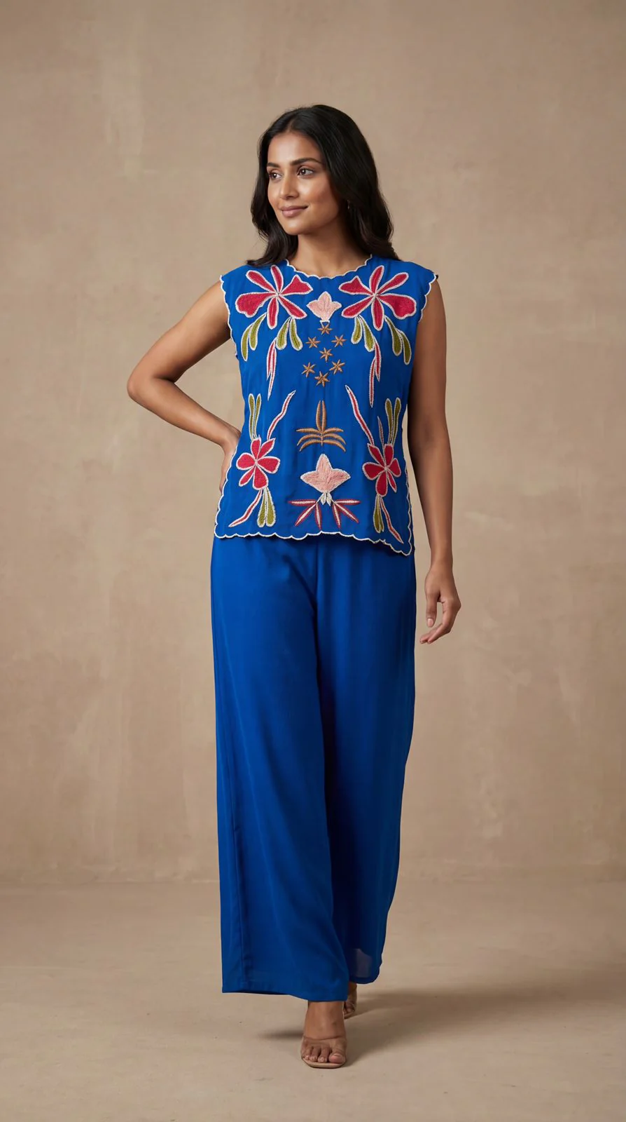Bluebell Embroidered Crepe Silk Co-Ord Set