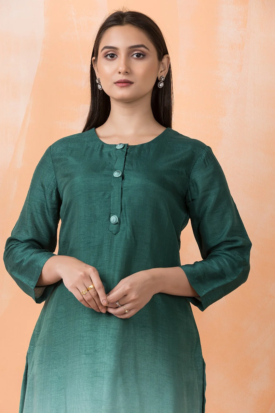 Forest Ombré Embroidered Premium Silk Kurta Set - Image 2
