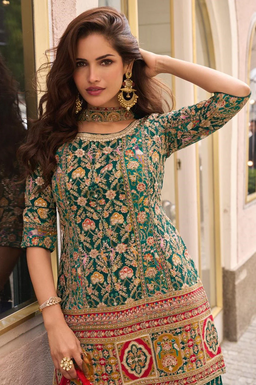 Emerald Regal Palazzo Set - Image 2