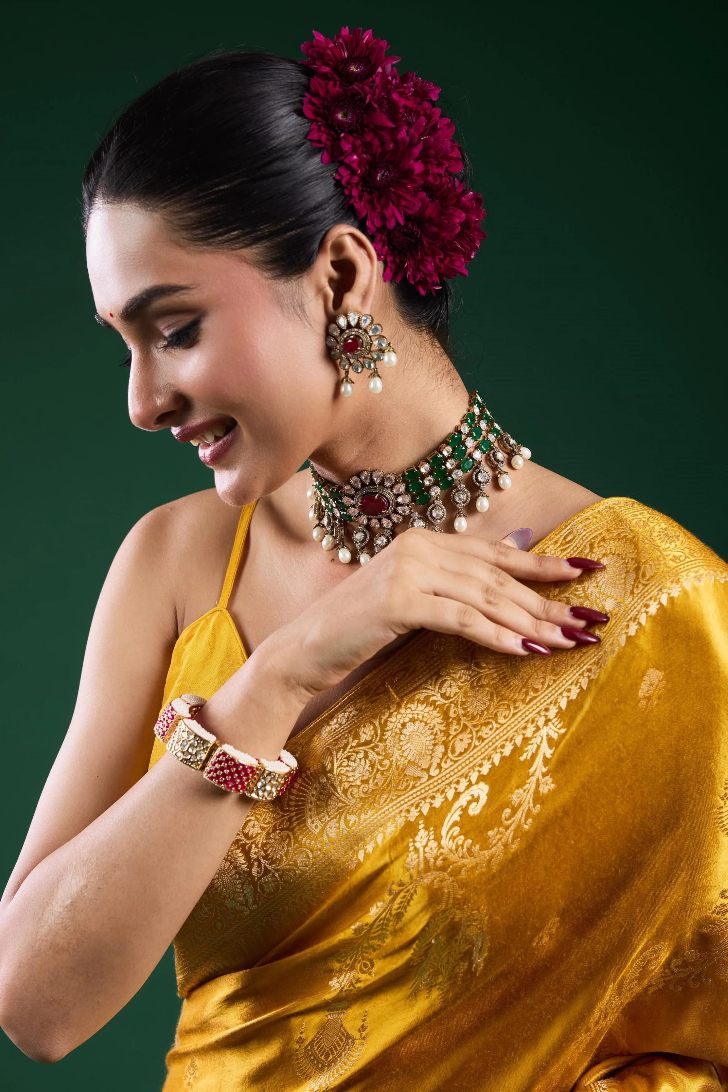 Golden Gazzi Satin Silk Saree - Image 8