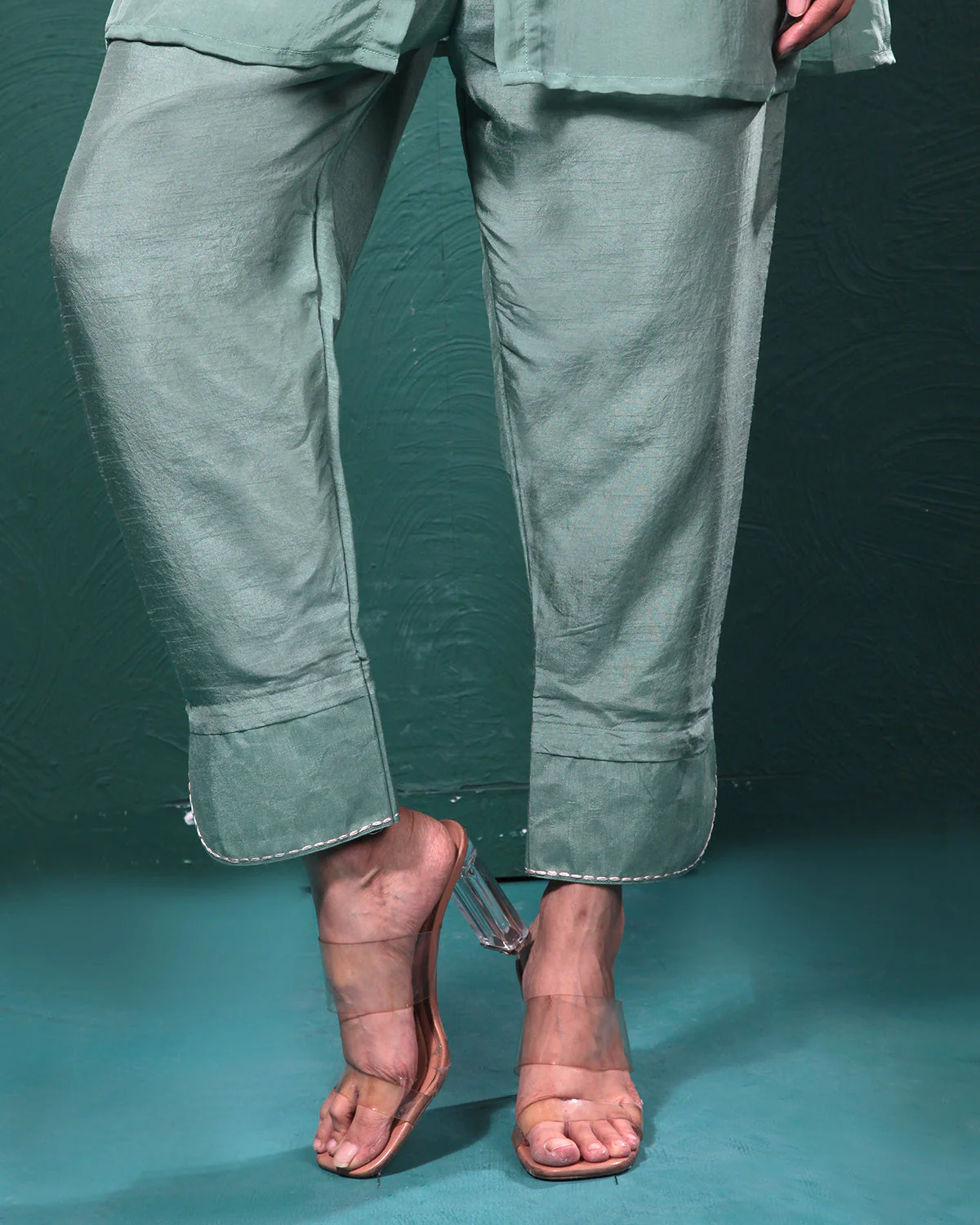 Sage Green Sheer Floral Co-Ord Set - Image 7