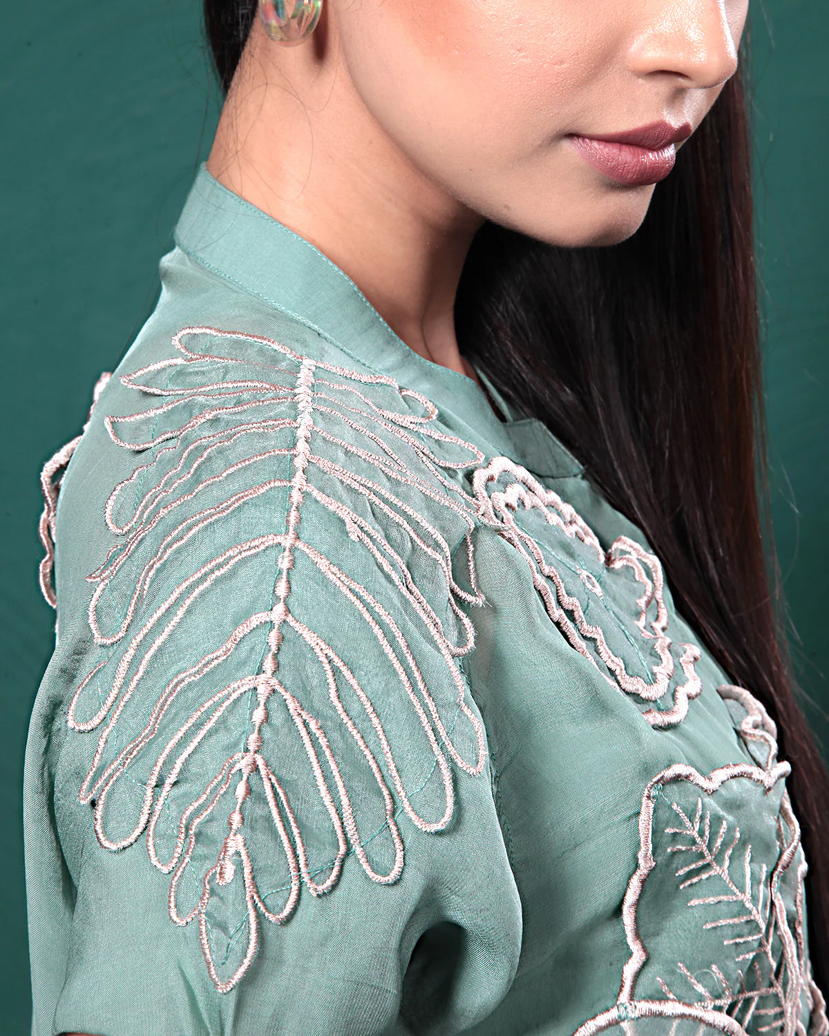 Sage Green Sheer Floral Co-Ord Set - Image 8