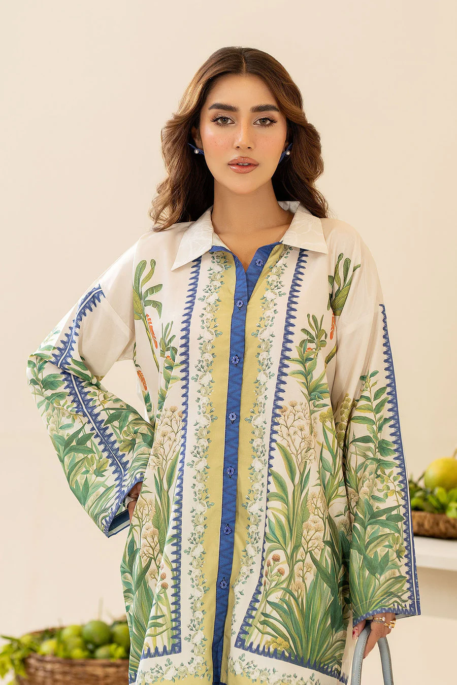 Green Fields Natural Crepe Co-Ord Set - Image 5