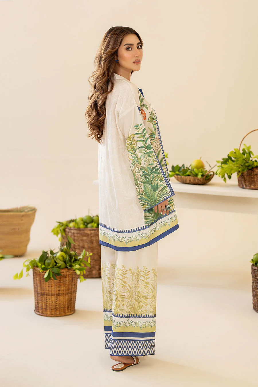 Green Fields Natural Crepe Co-Ord Set - Image 8