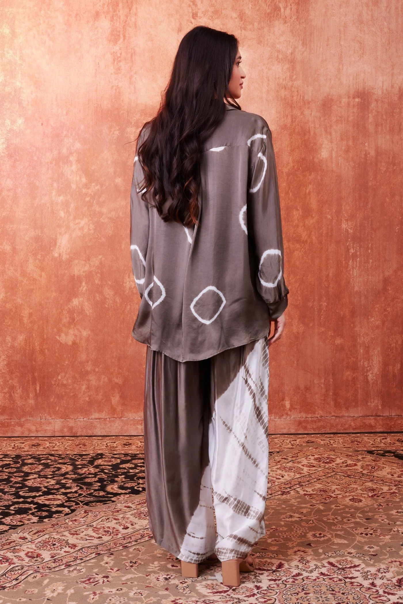 Grey Shibori Printed Co-Ord Set - Image 3