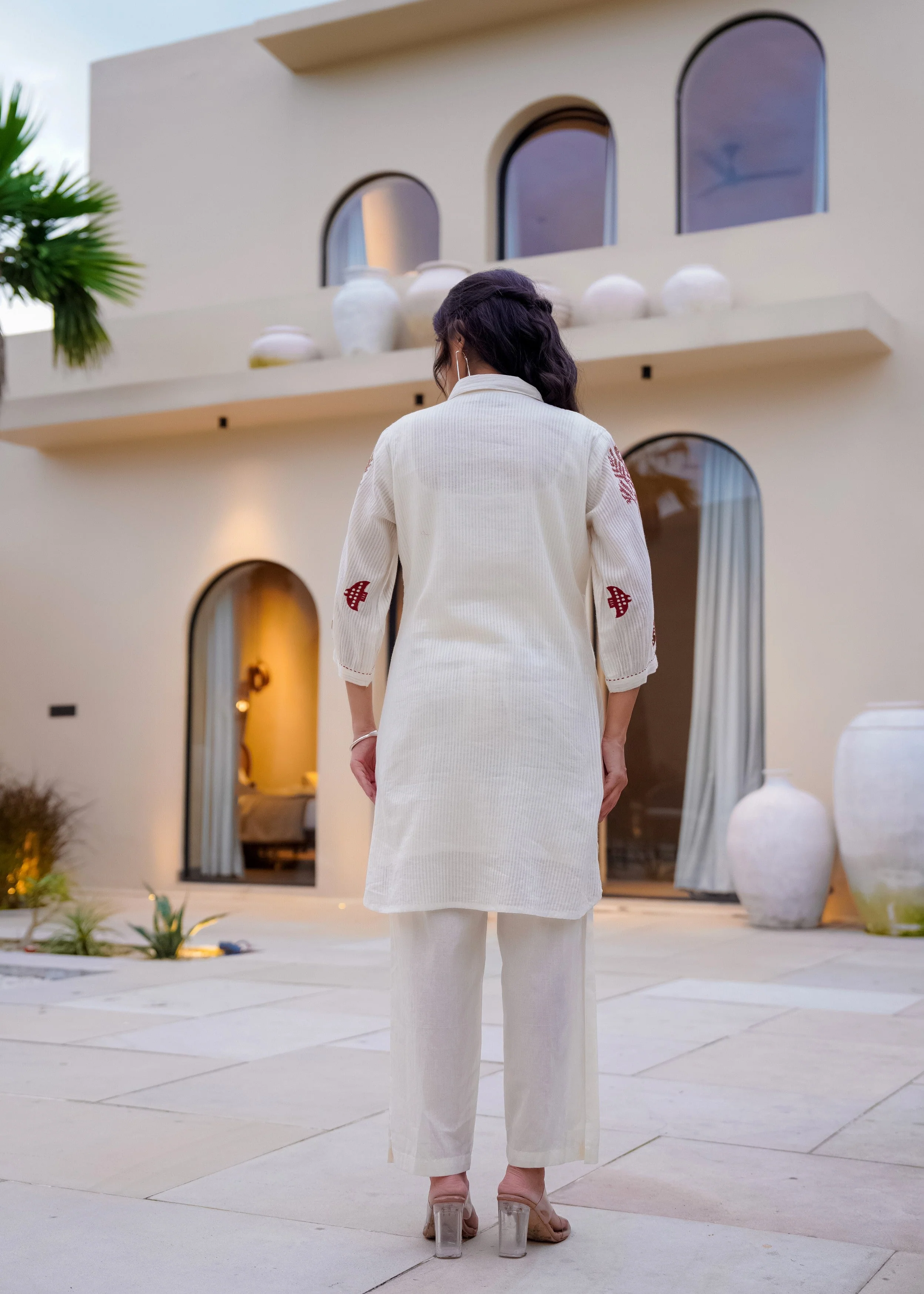 Brick Heritage Embroidered Cotton Dress - Image 3