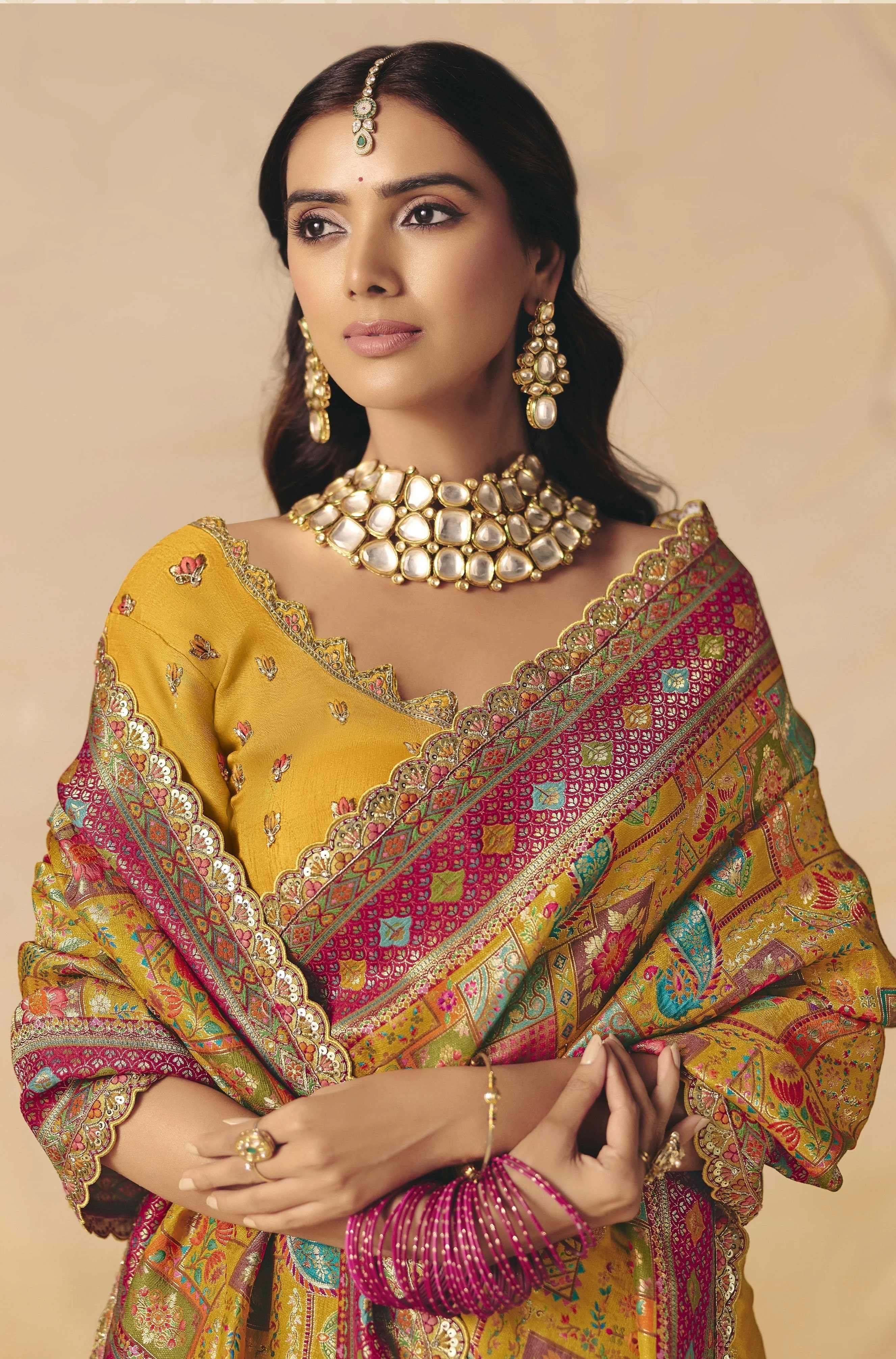 Honey Embellished Dola Silk Saree - Image 2