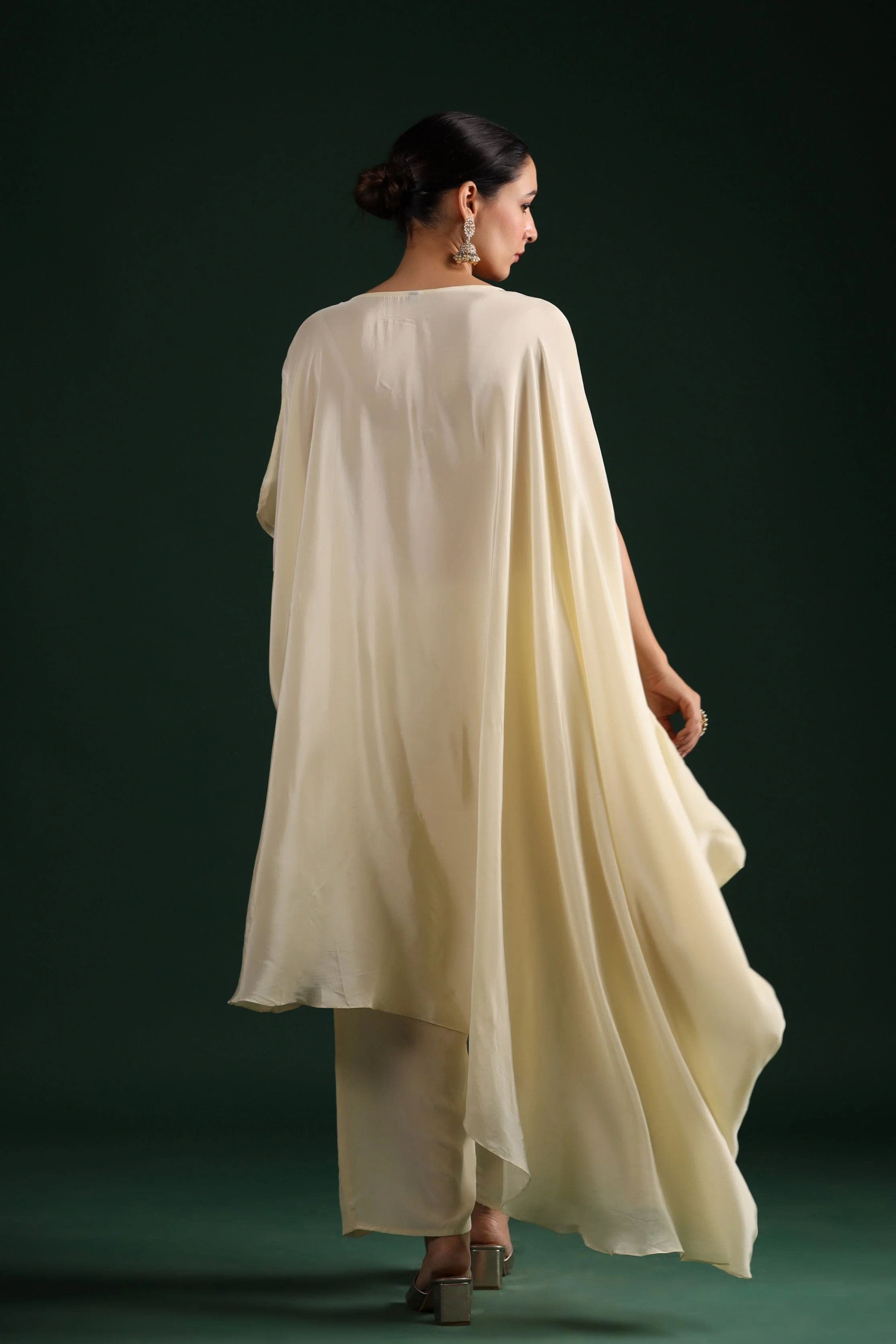 Ivory Embellished Asymmetrical Tunic & Pants - Image 5