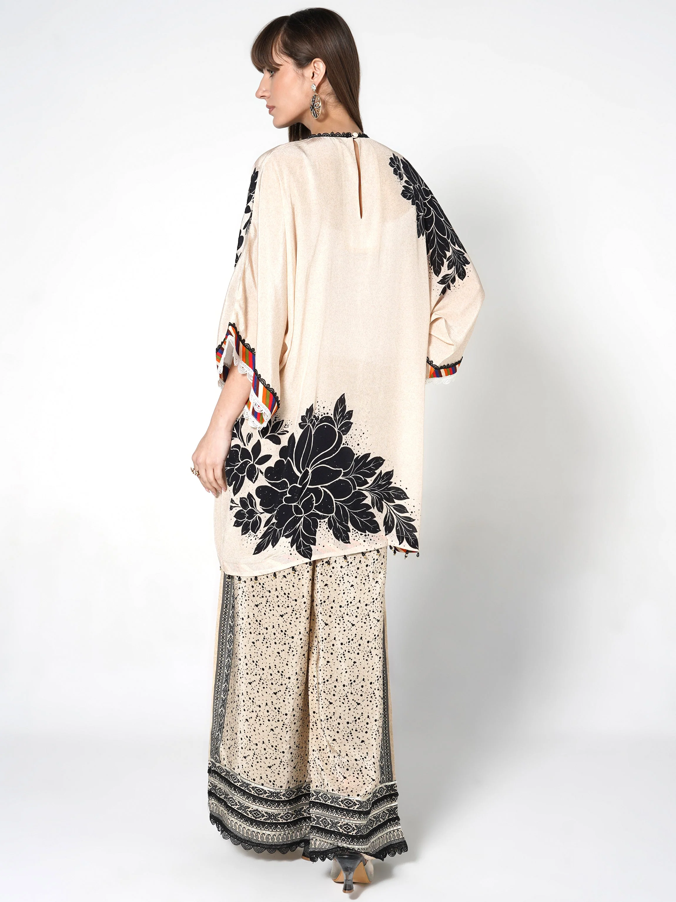 Ivory Embellished Crepe Silk Co-Ord Set - Image 6