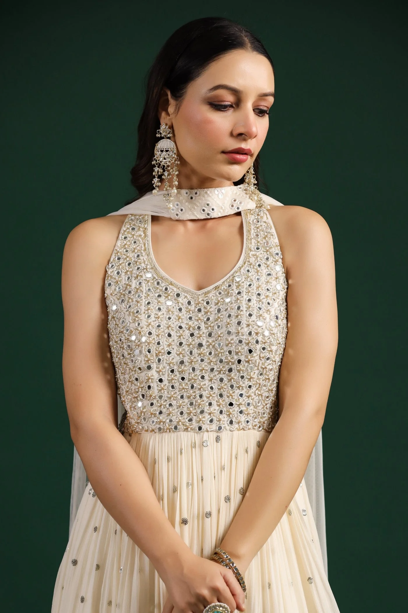 Ivory Embellished Palazzo Set - Image 5