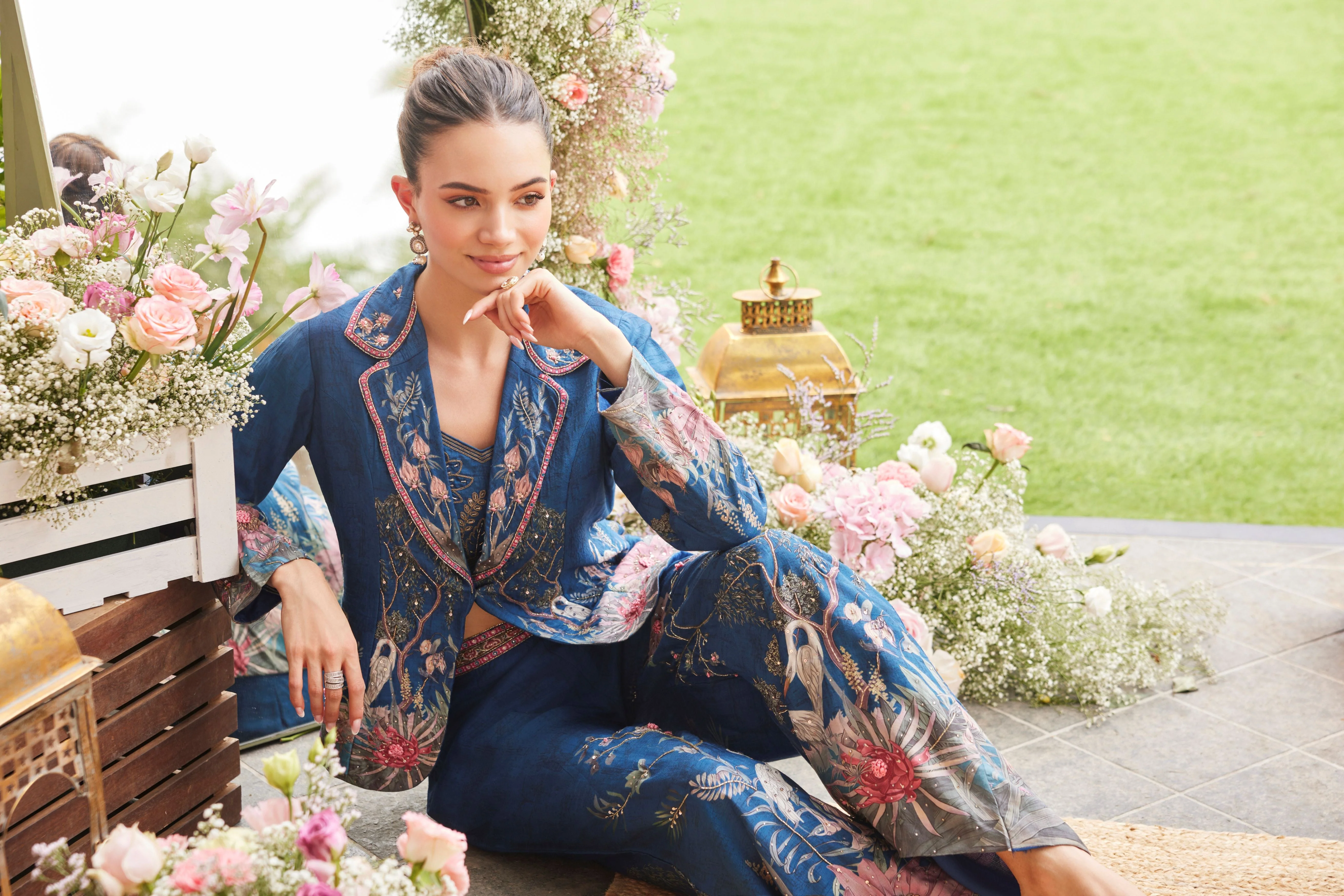 Blue Midnight Garden - Three Piece Co-Ord Set - Image 2