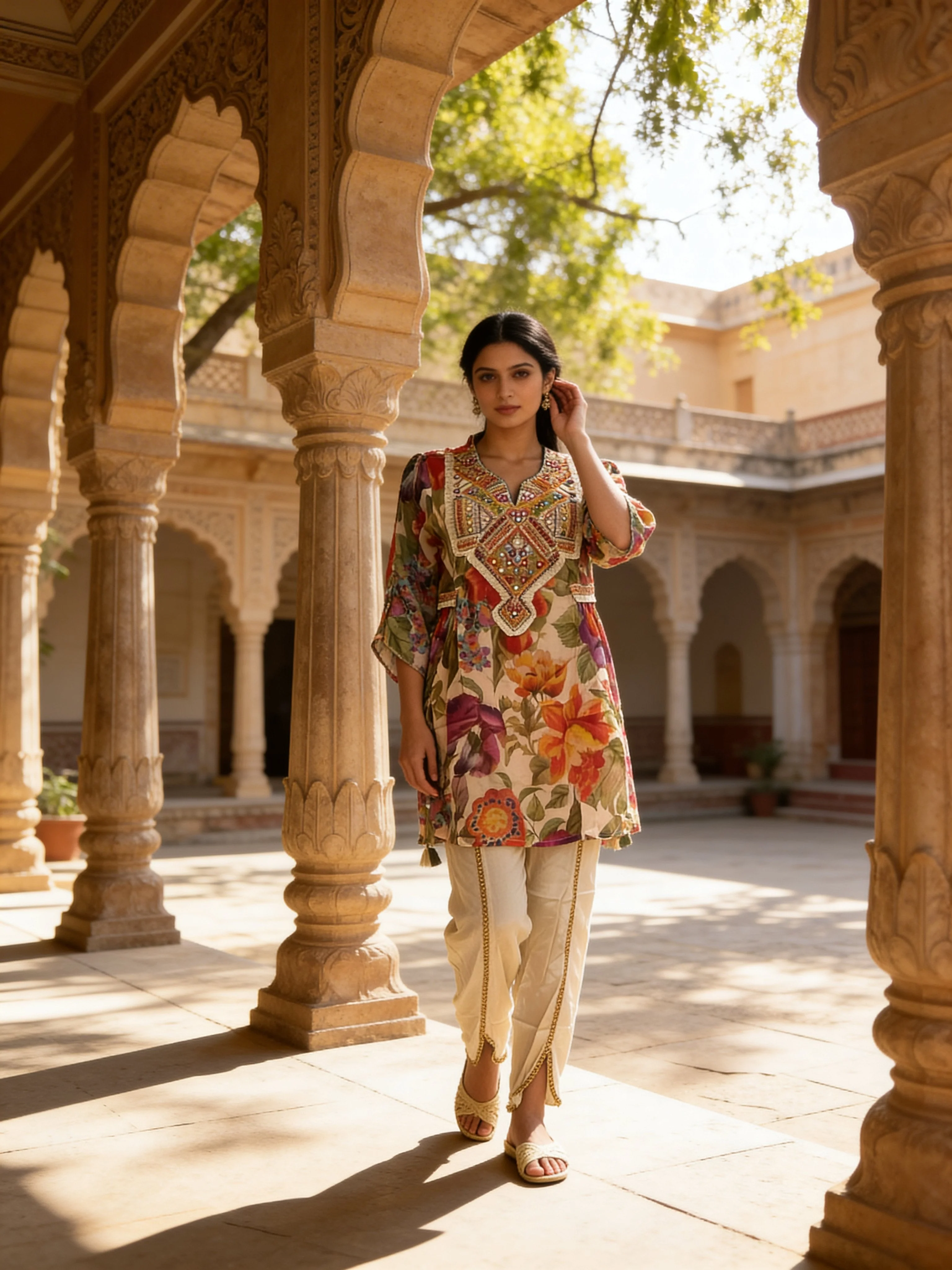 Ivory Majesty Embroidered Premium Silk Kurta Set