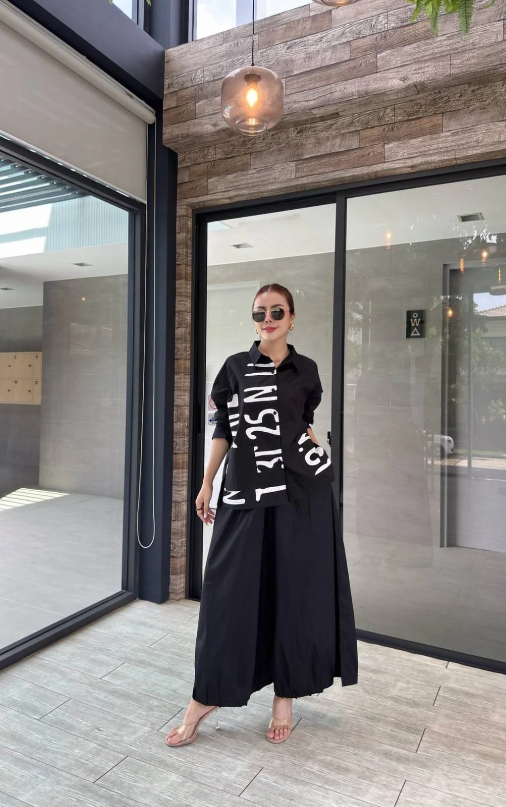 Jade Black Printed Organic Cotton Co-Ord Set - Image 3