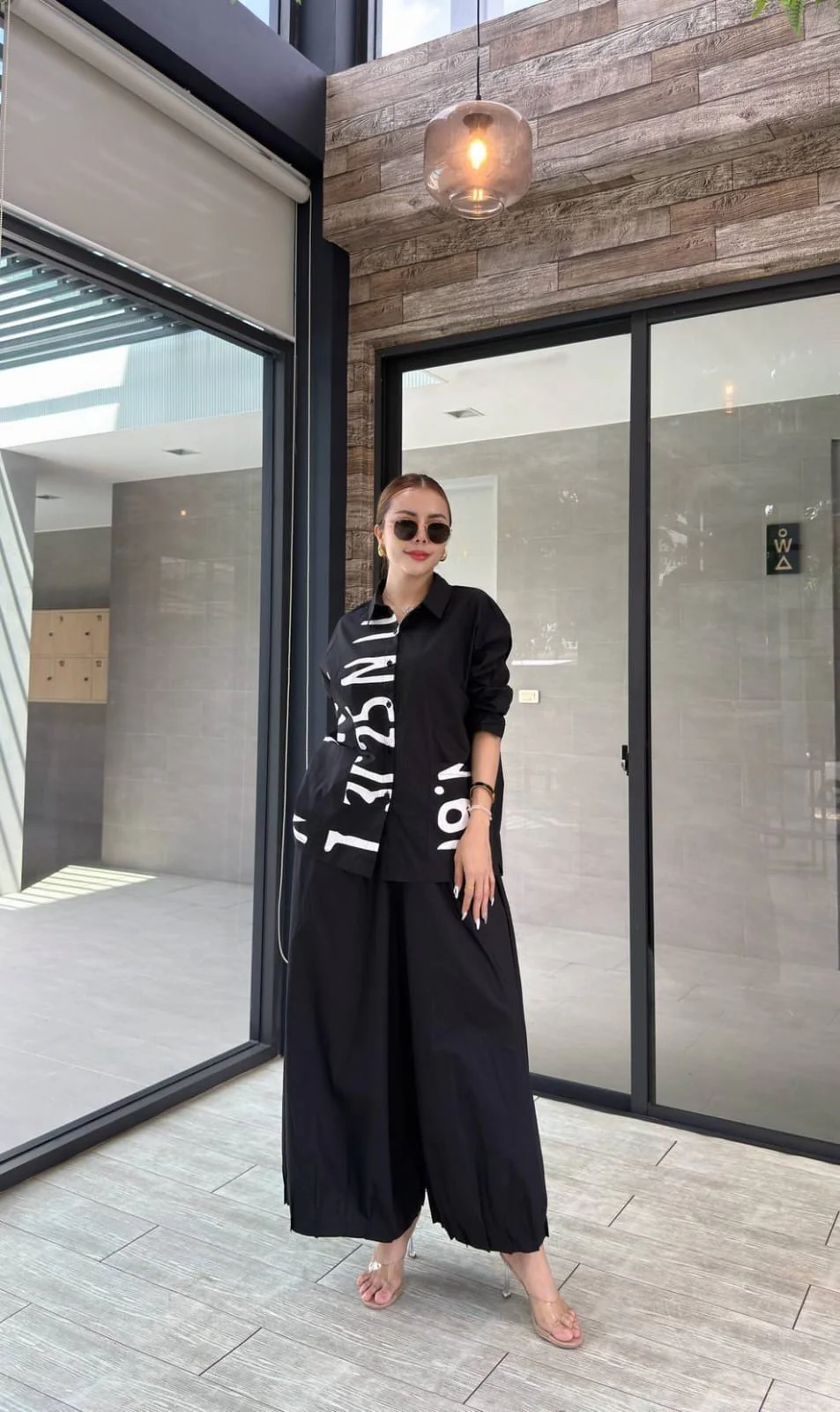 Jade Black Printed Organic Cotton Co-Ord Set - Image 6