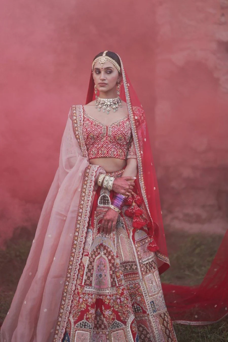 Laal Mahal Embroidered Lehenga Set - Image 3