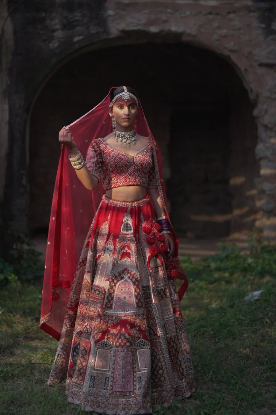 Laal Mahal Embroidered Lehenga Set - Image 5