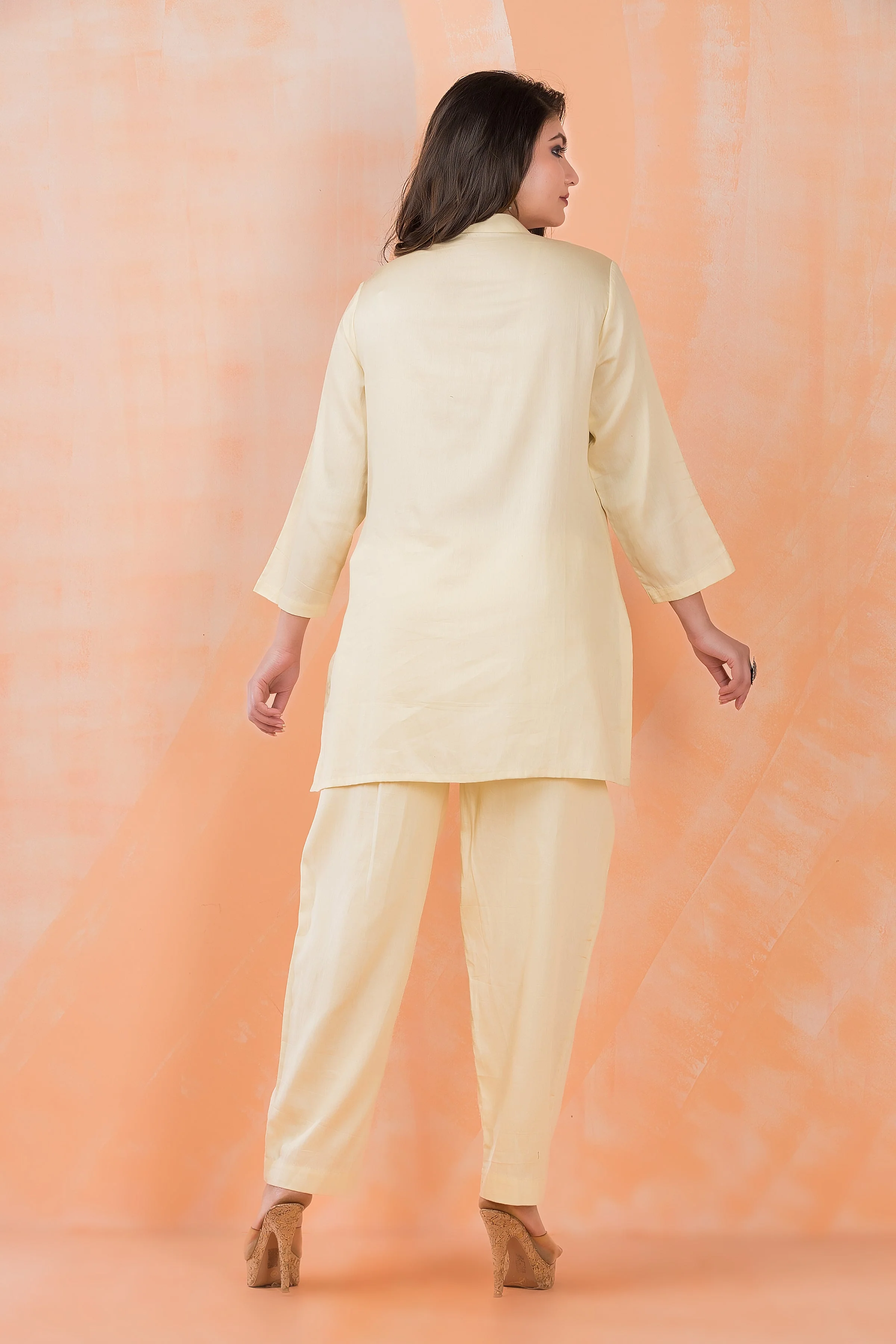 Lemon Zest Embroidered Cotton Co-Ord Set - Image 4