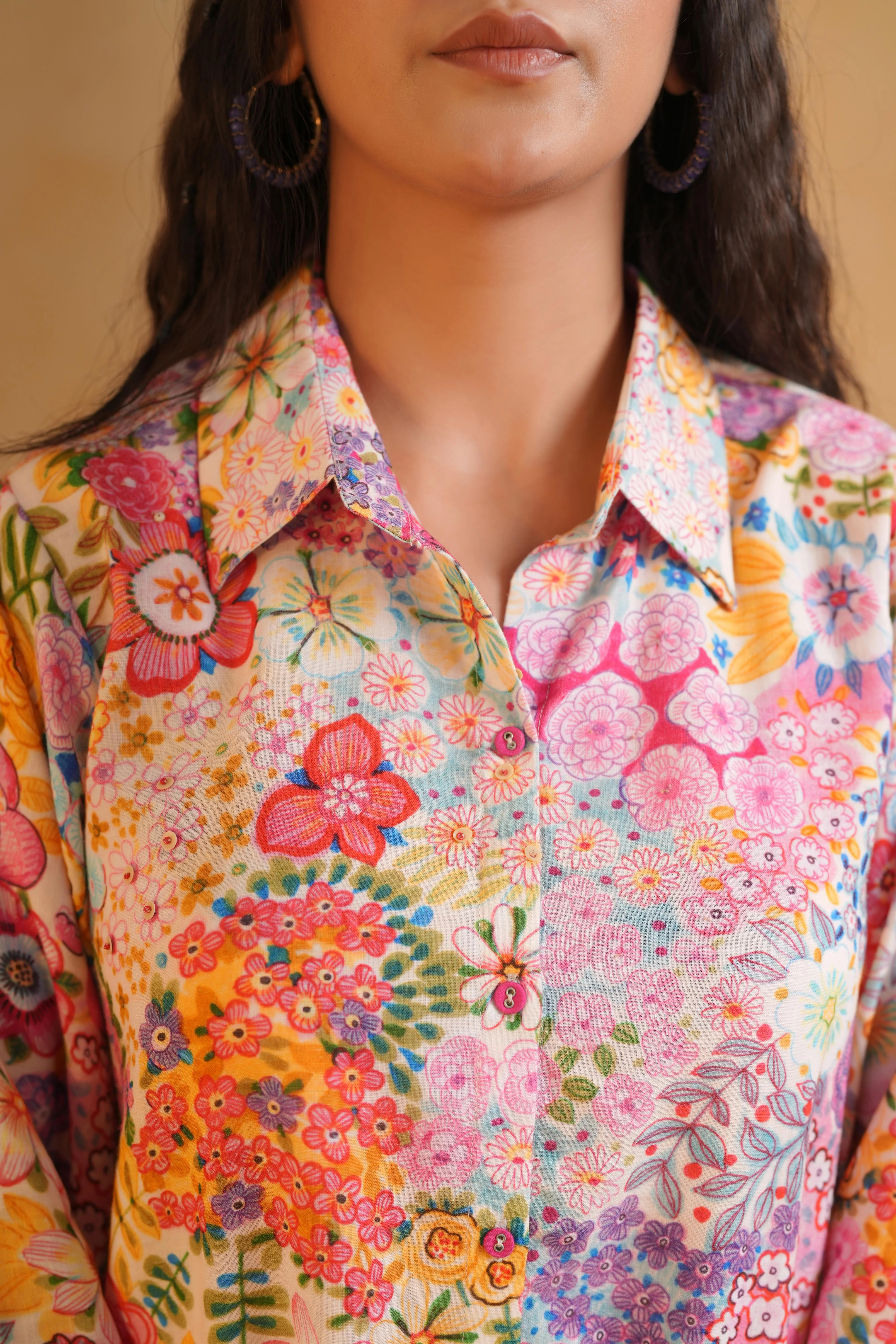 Soft Pink Printed Linen Top - Image 2
