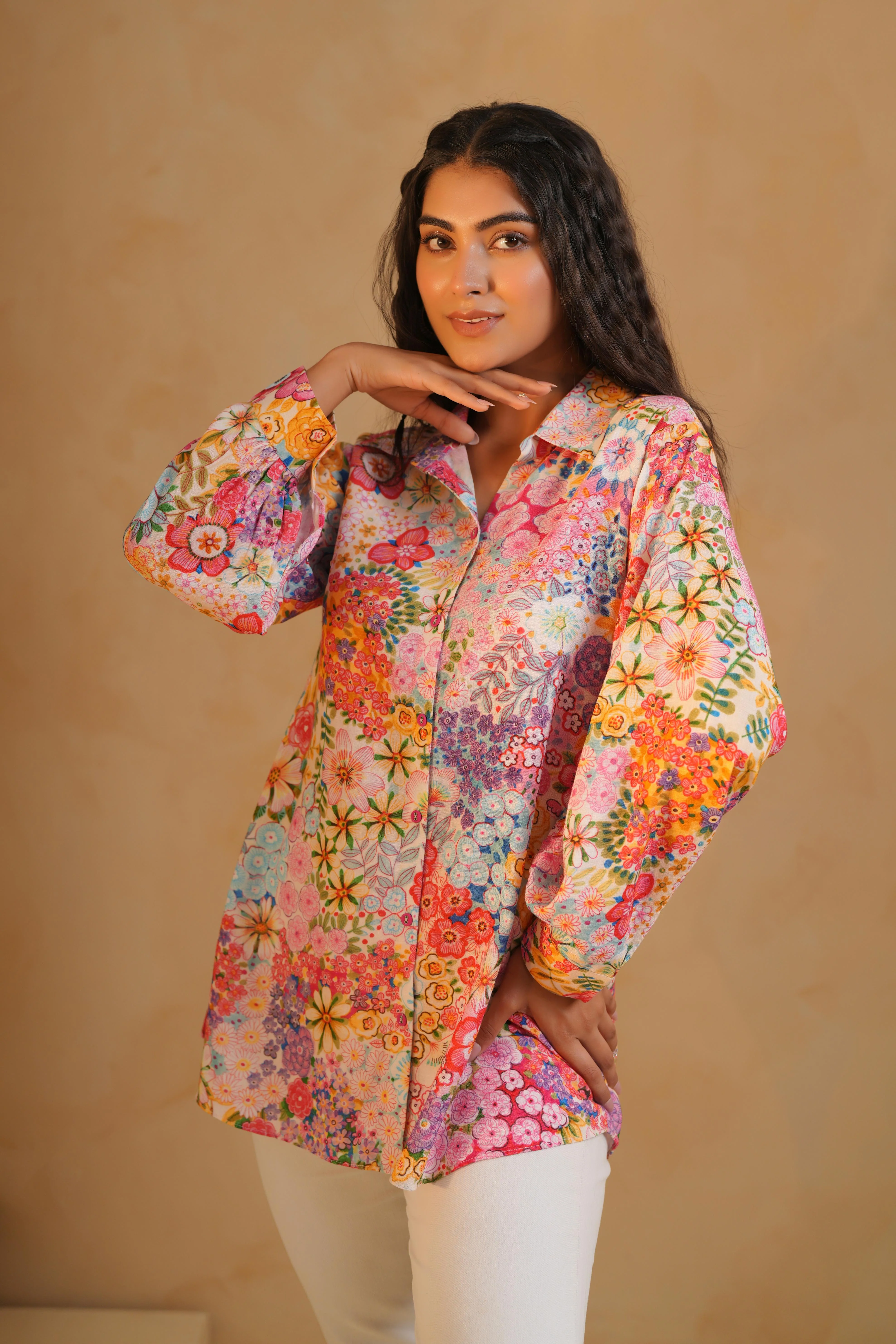 Soft Pink Printed Linen Top - Image 4