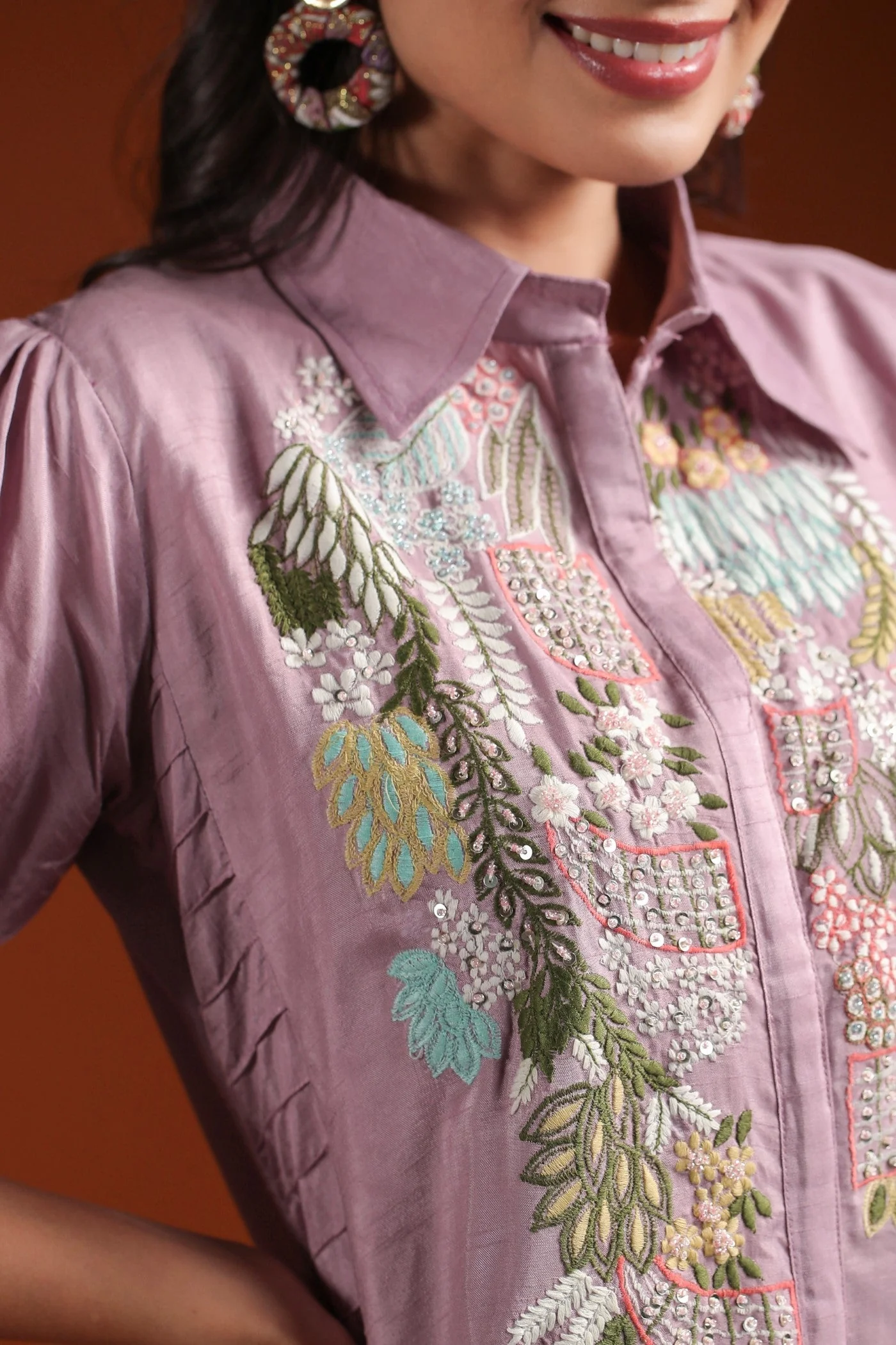 Lilac Detailed Embroidred Co-ord Set - Image 6