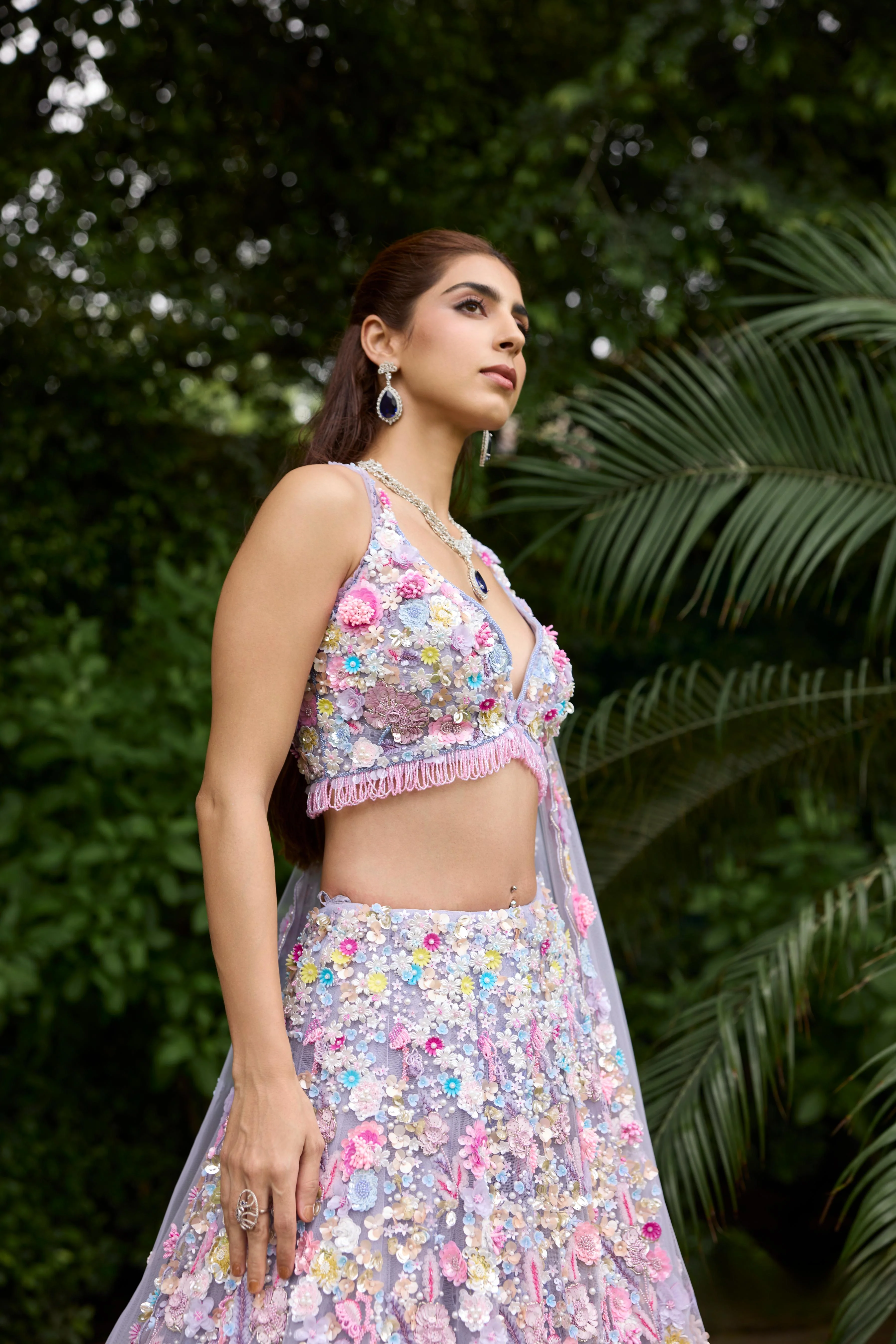 Dusty Lilac Embellished Premium Lehenga Set - Image 2