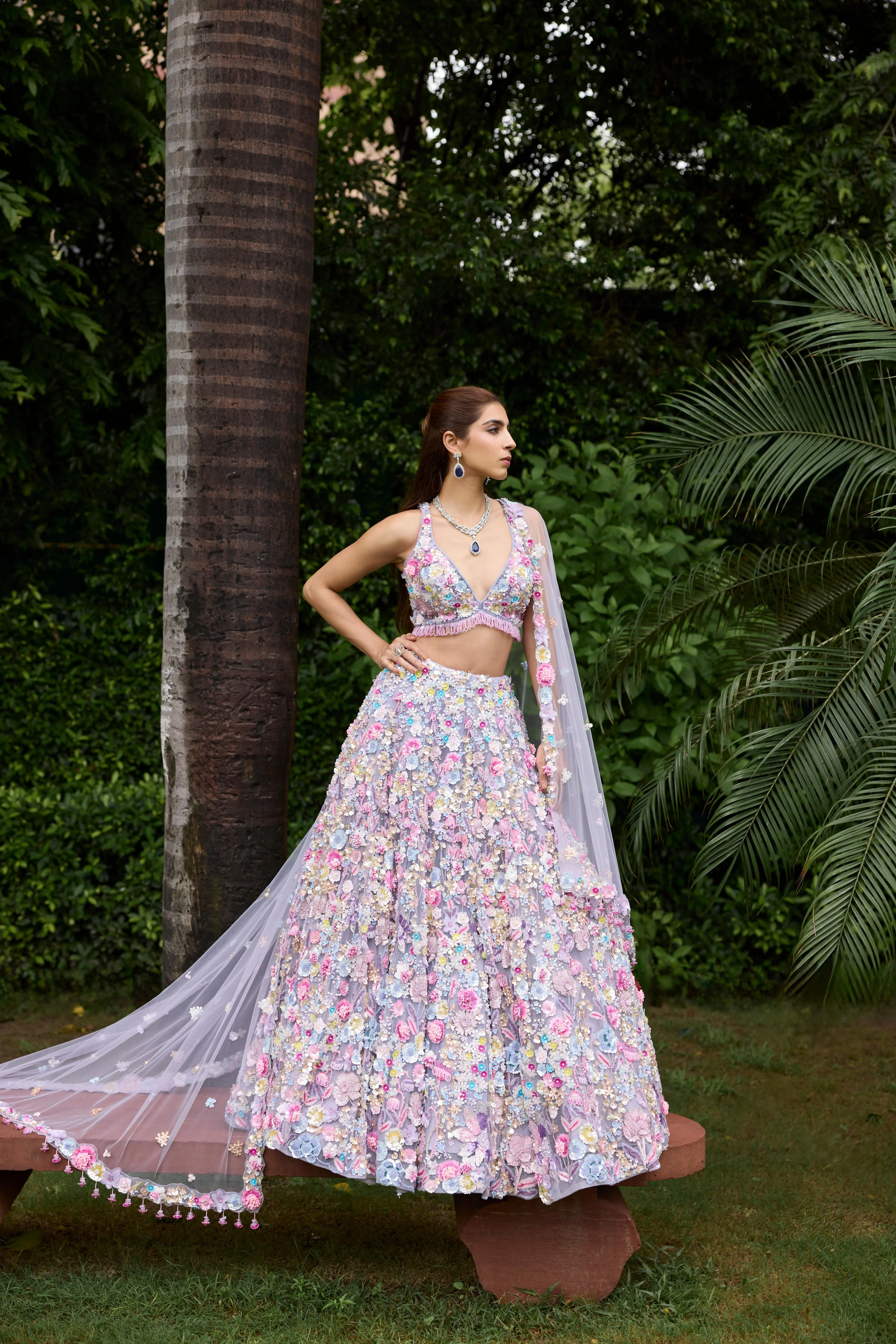 Dusty Lilac Embellished Premium Lehenga Set - Image 3