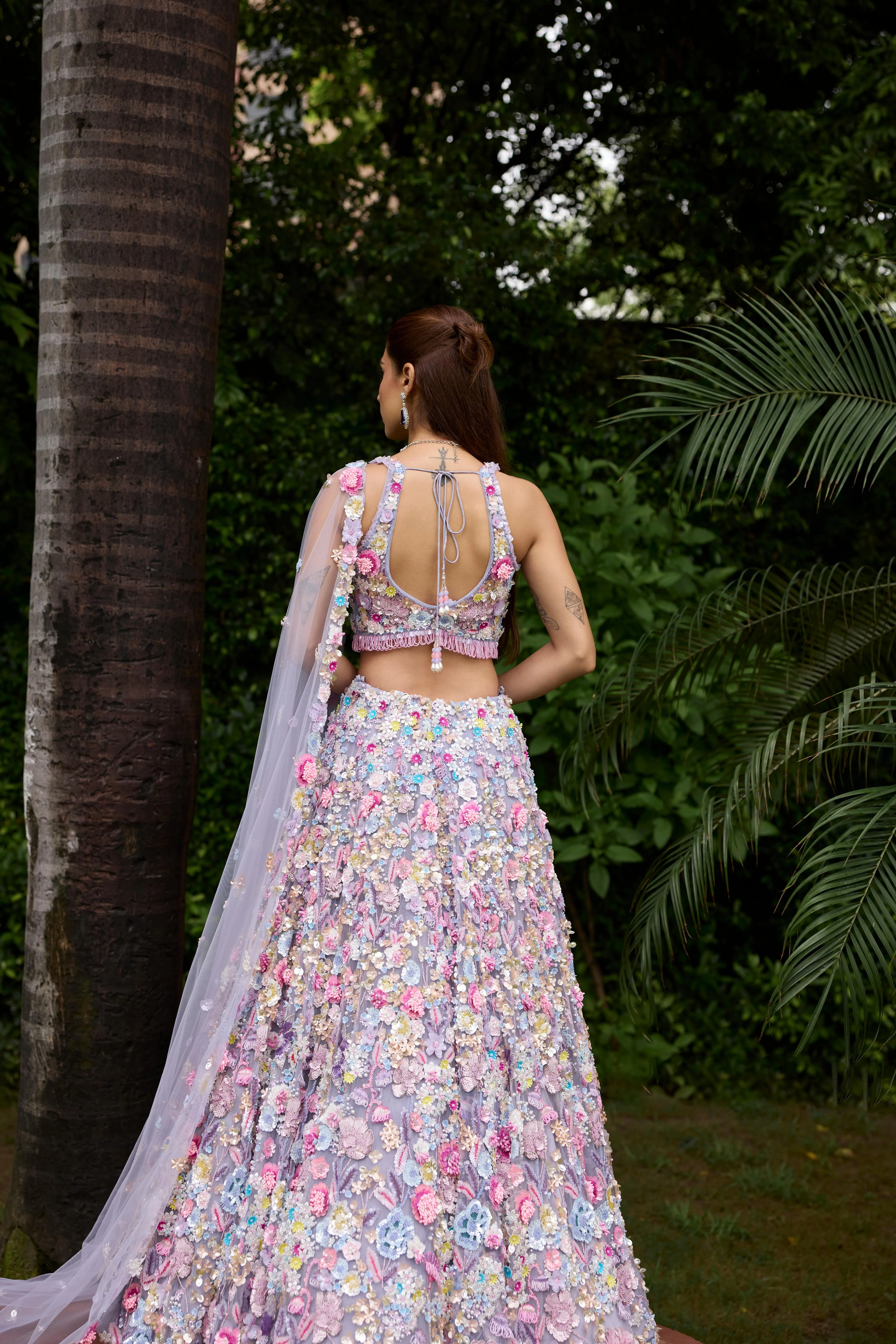 Dusty Lilac Embellished Premium Lehenga Set - Image 4