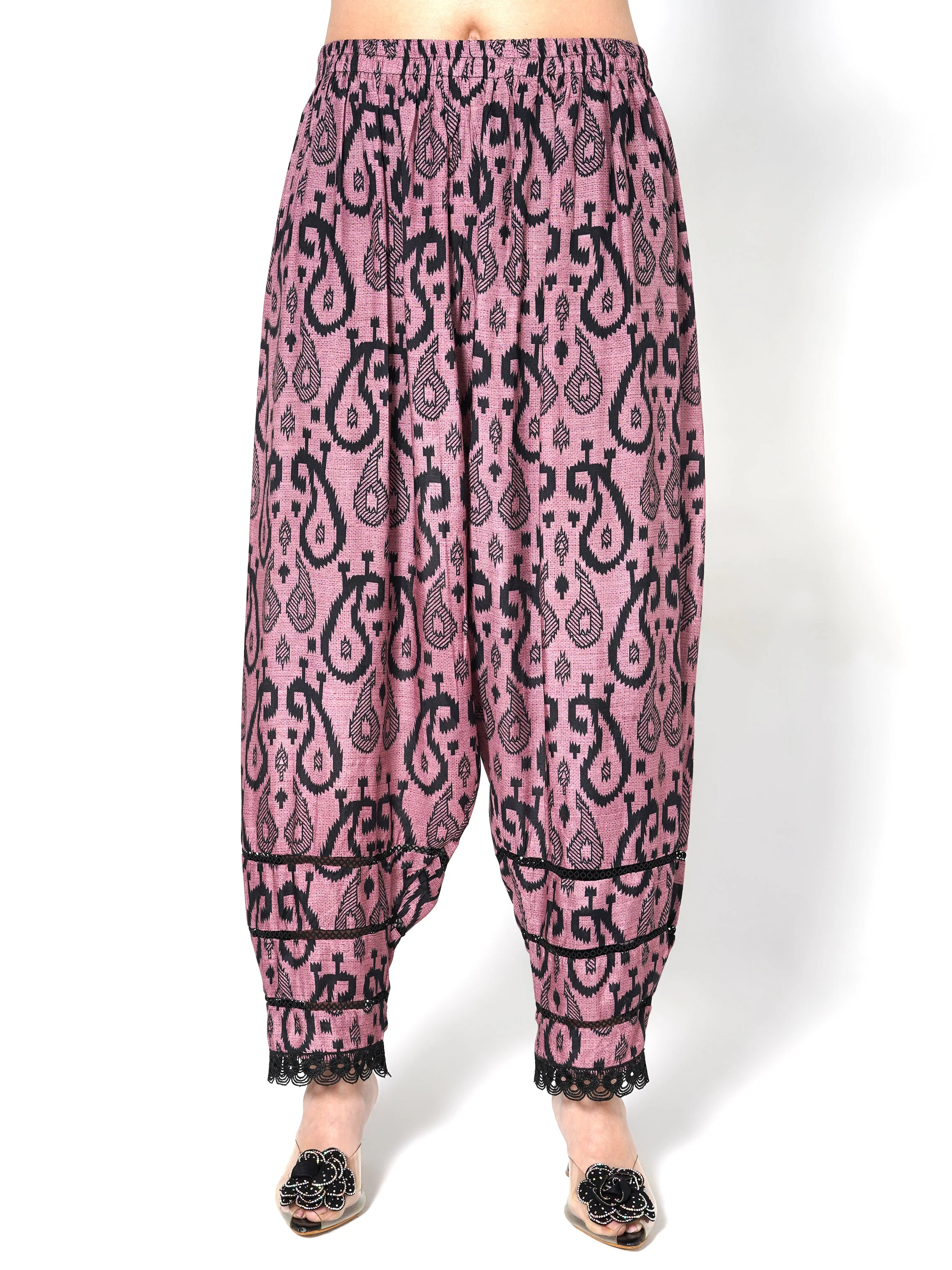 Mauve Onyx Printed Linen Silk Co-Ord Set - Image 4