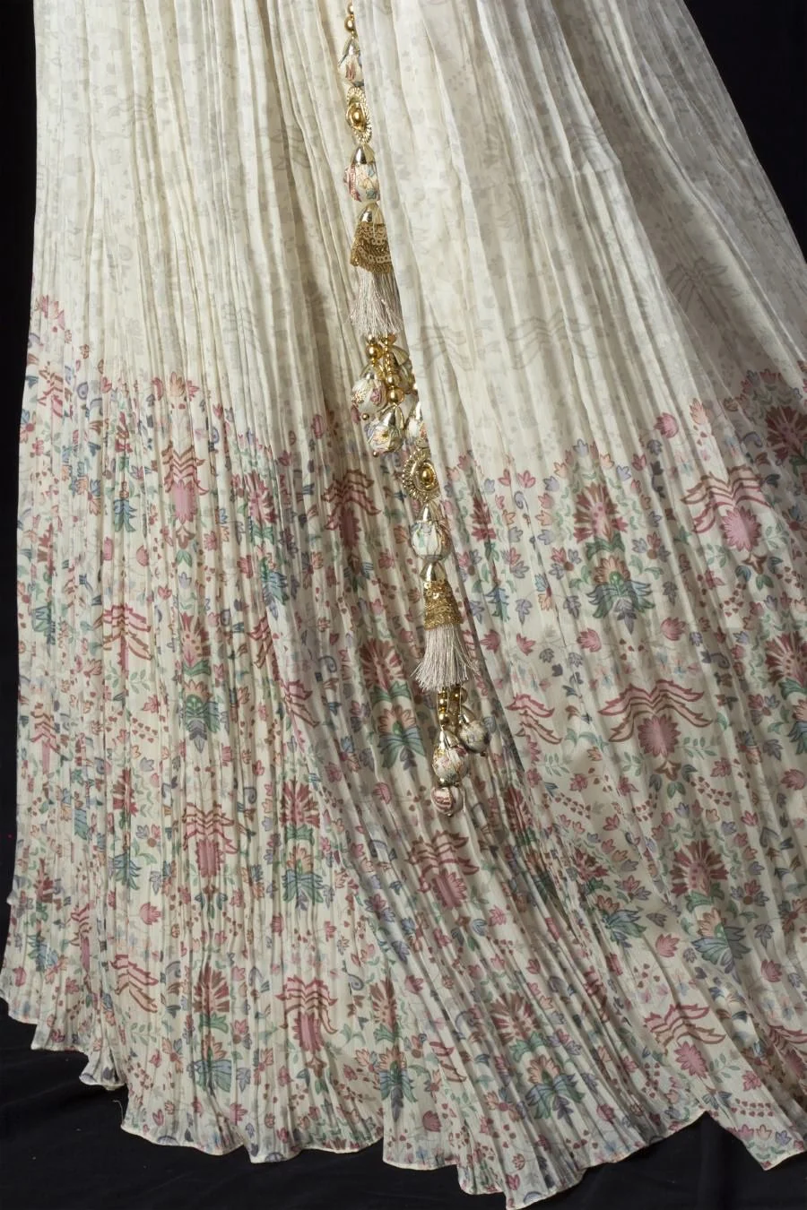 Mughal Ivory Chanderi Silk Lehenga Set - Image 5