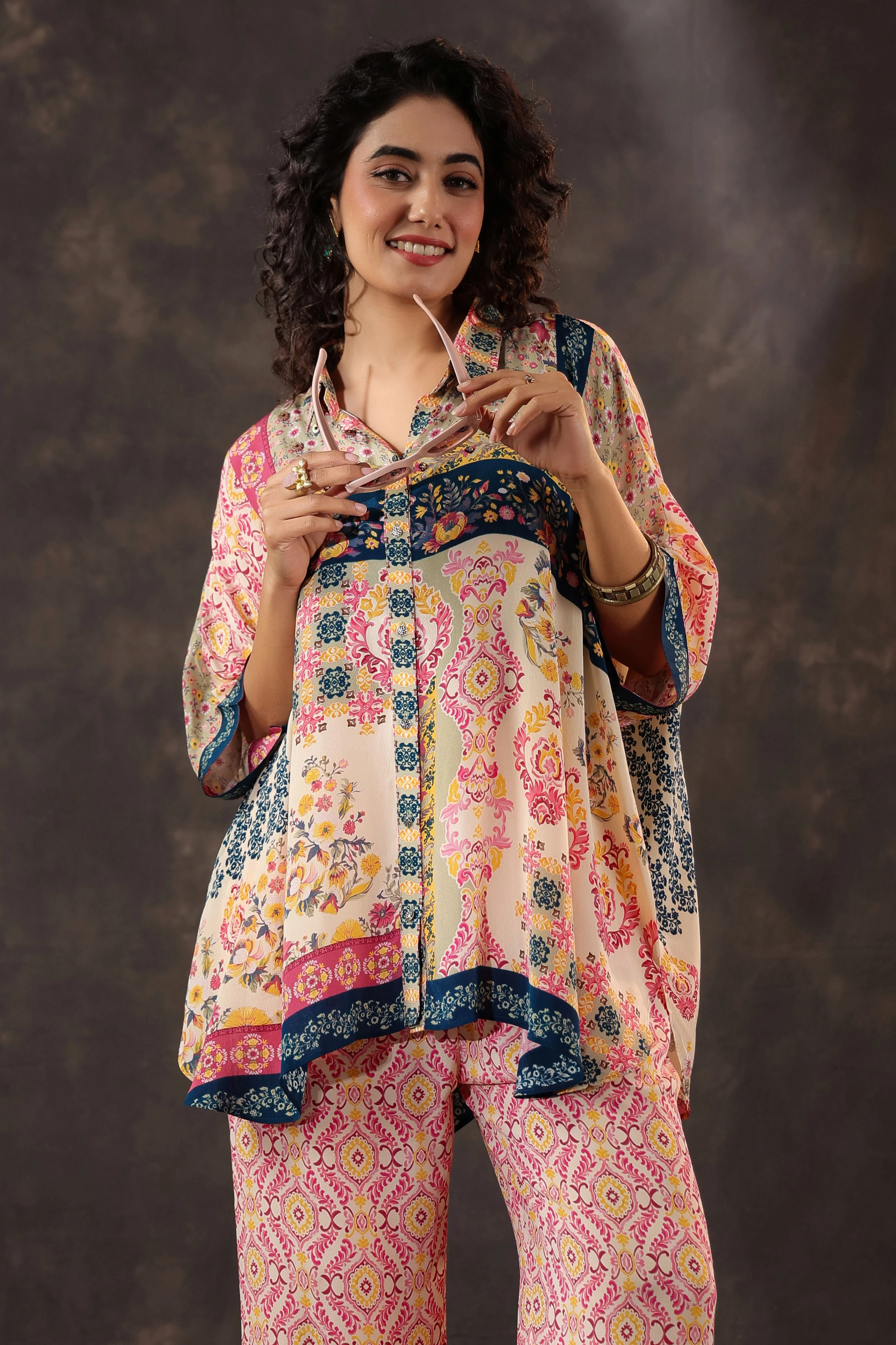 Multi Muse Printed Crepe Silk Co-Ord Set - Image 2