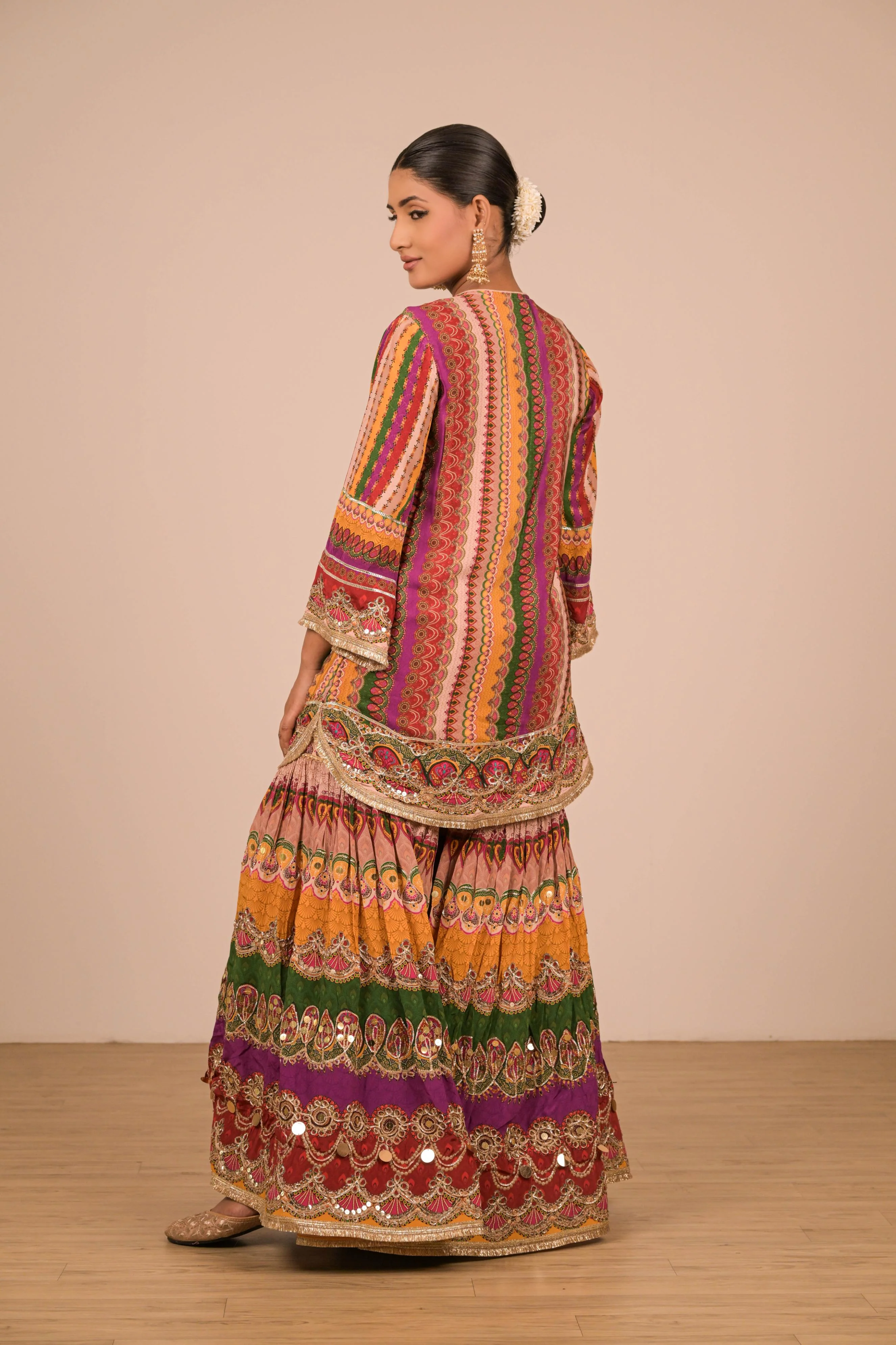 Multi Shade Printed Sharara Set - Image 5