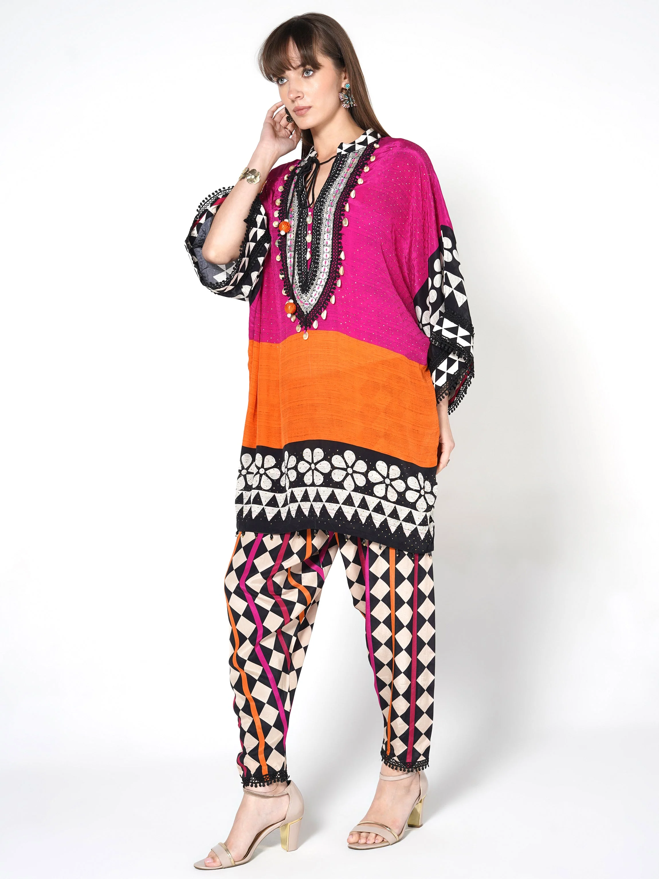 Multicolor Printed Crepe Silk Co-Ord Set - Image 3