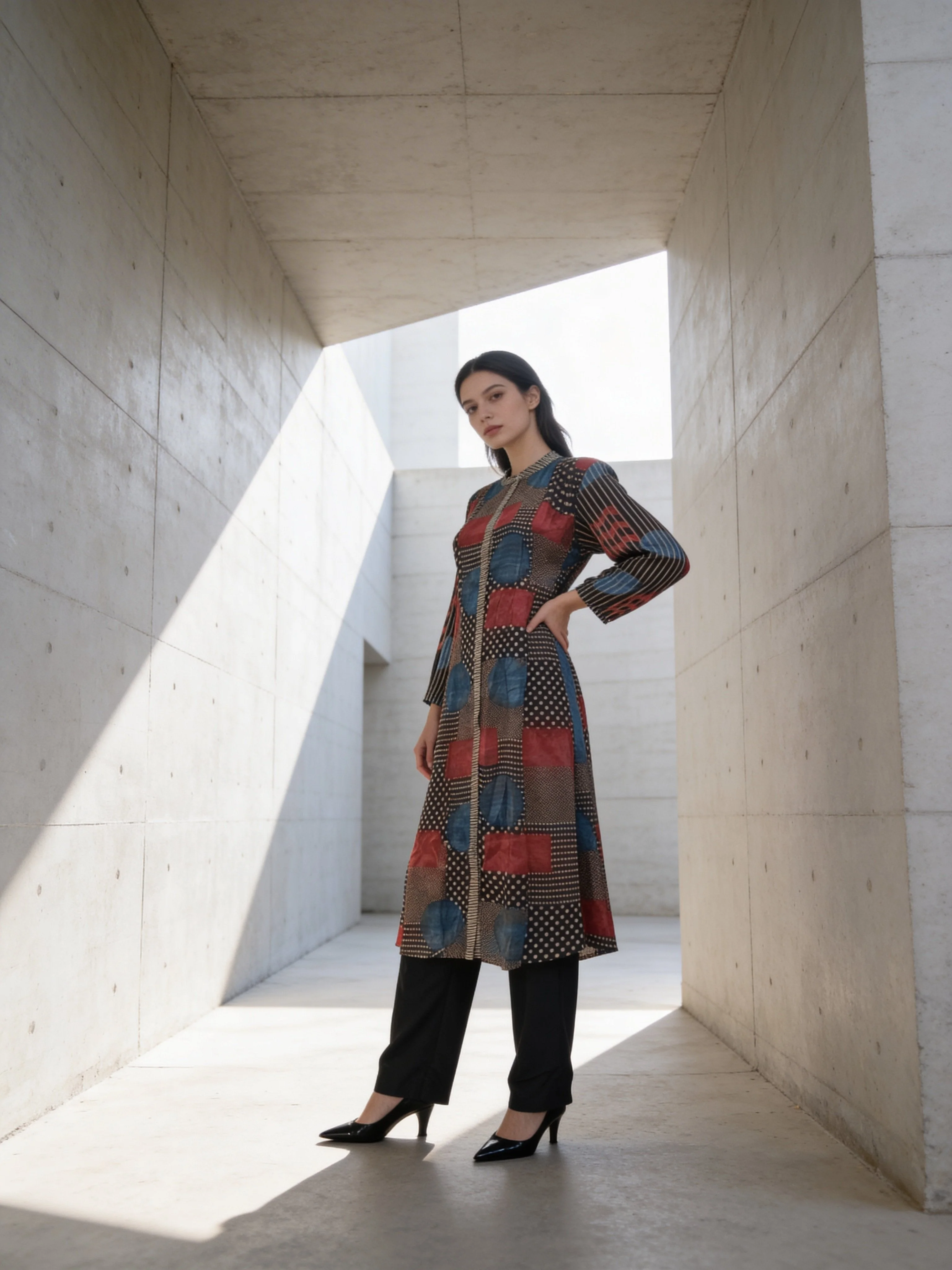 Multicolor Printed Muslin Silk Kurta Set