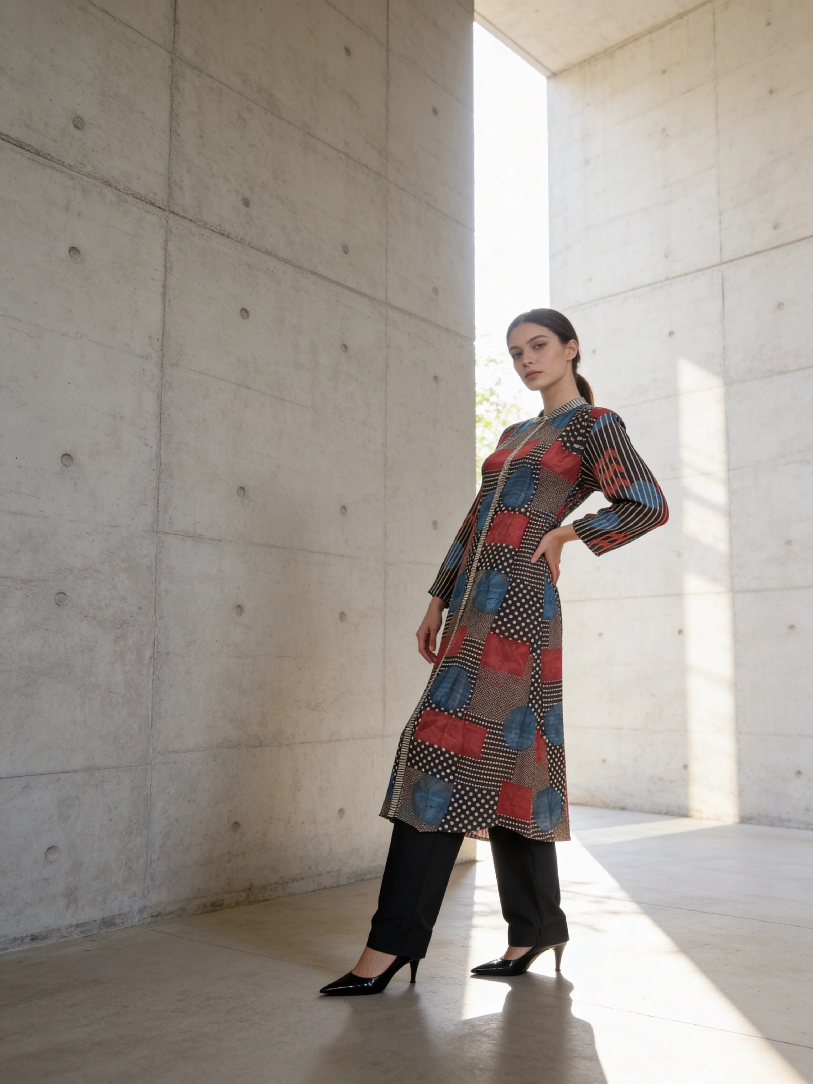 Multicolor Printed Muslin Silk Kurta Set - Image 2