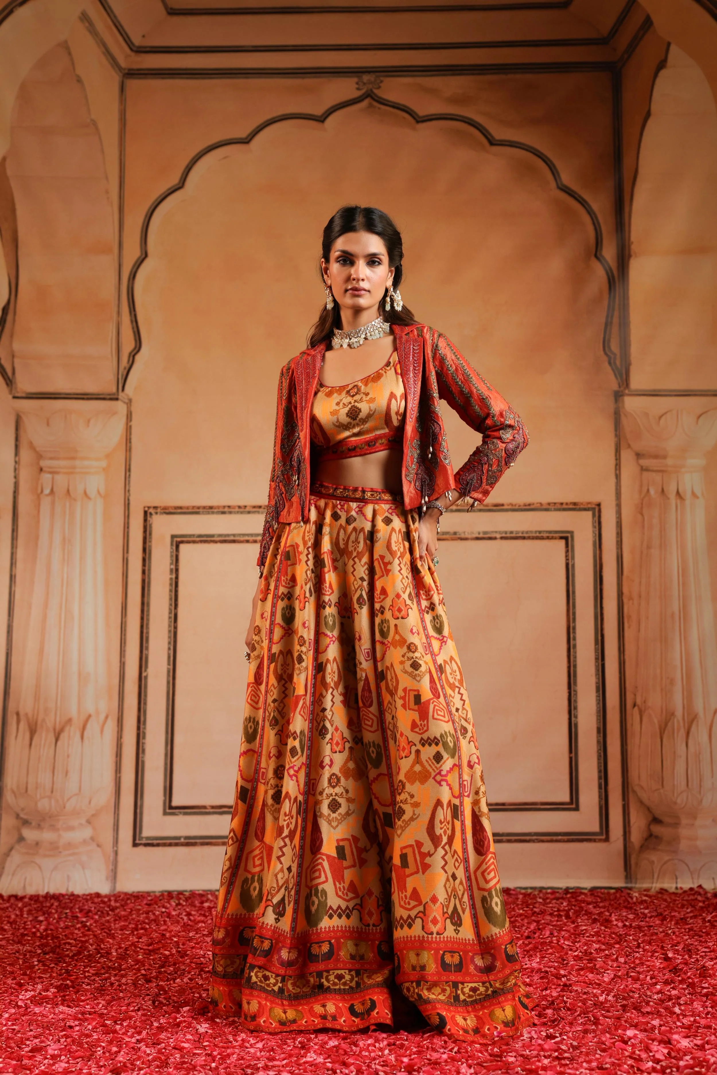 Multicolor Embellished Silk Sharara Set - Image 3