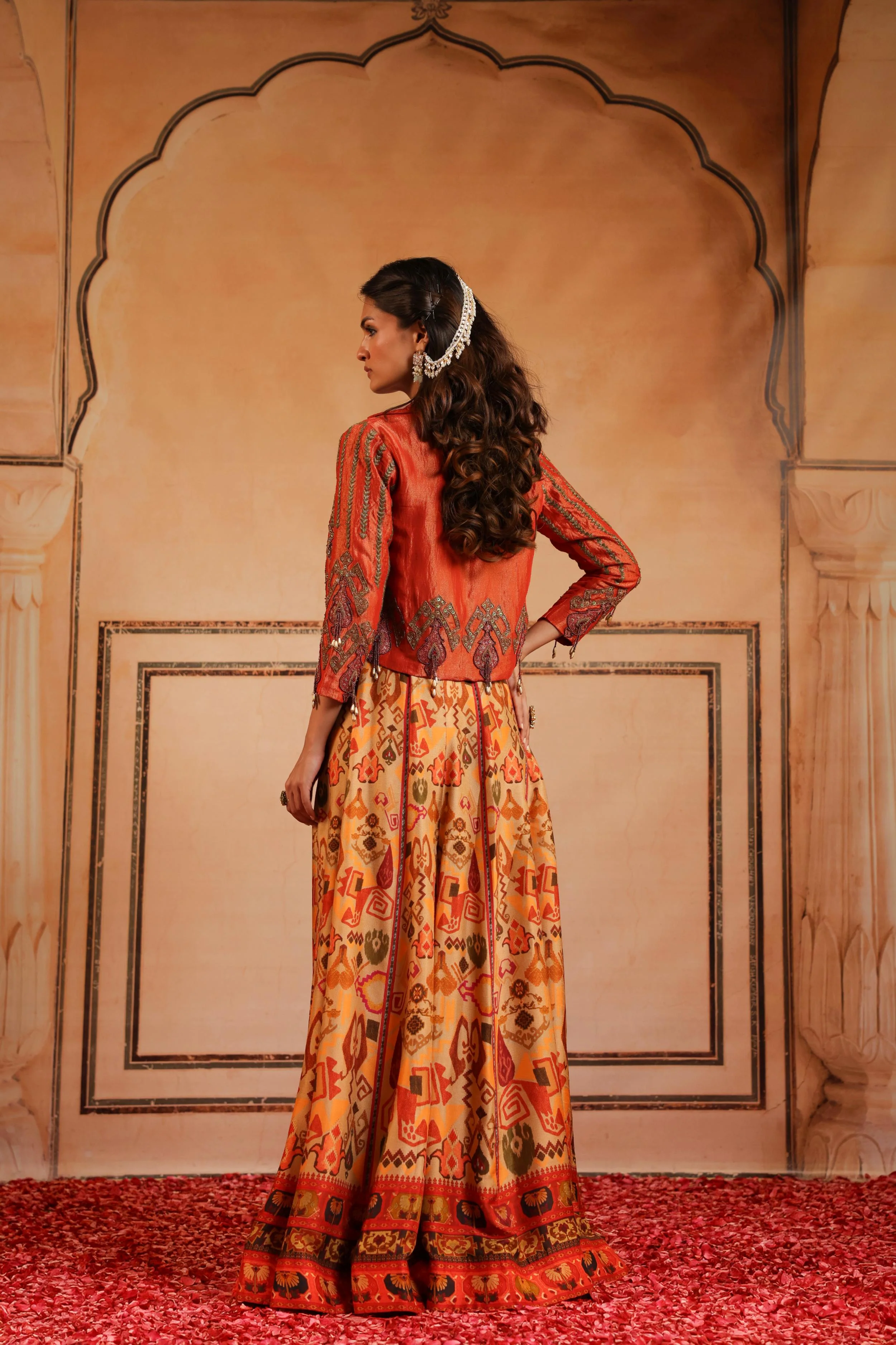 Multicolor Embellished Silk Sharara Set - Image 5