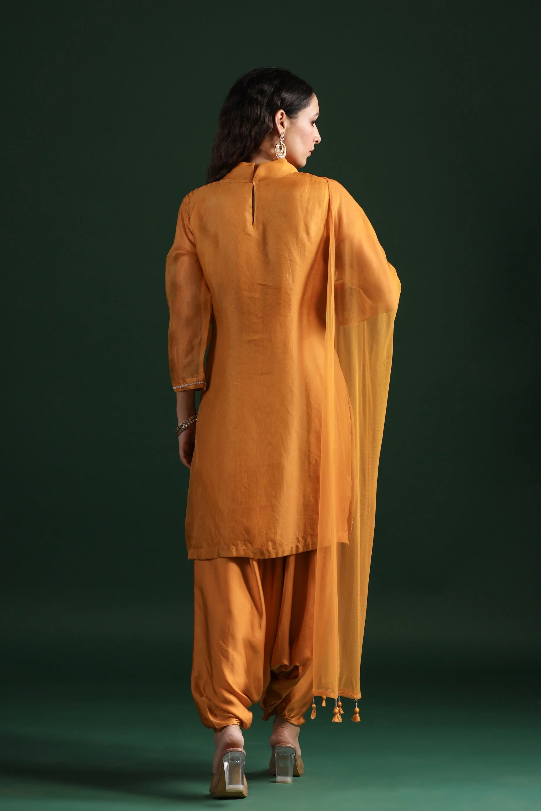 Mustard Yellow Embellished Pants Set - Image 5