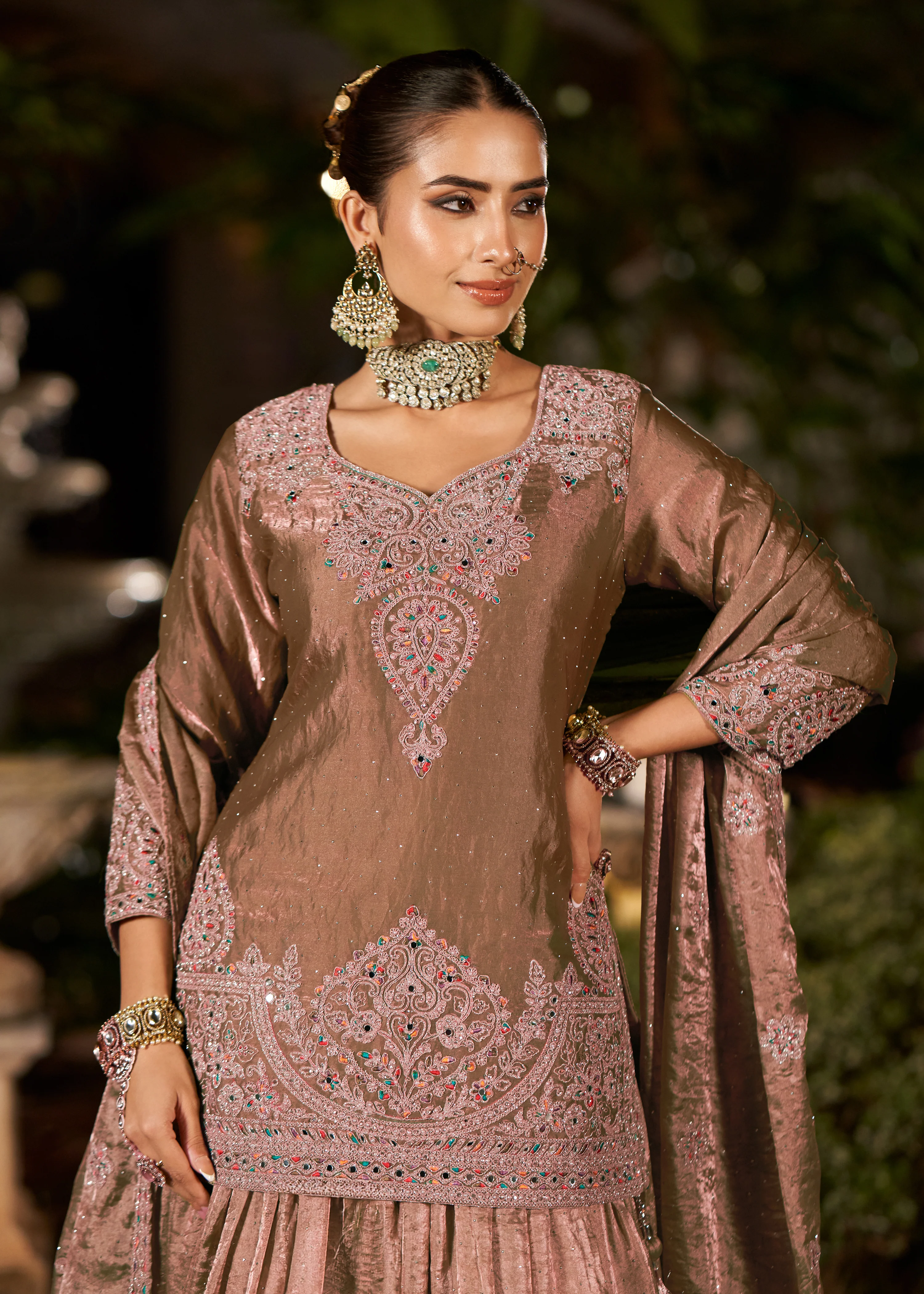 Noor-e-Falak Mauve Skirt Set - Image 2