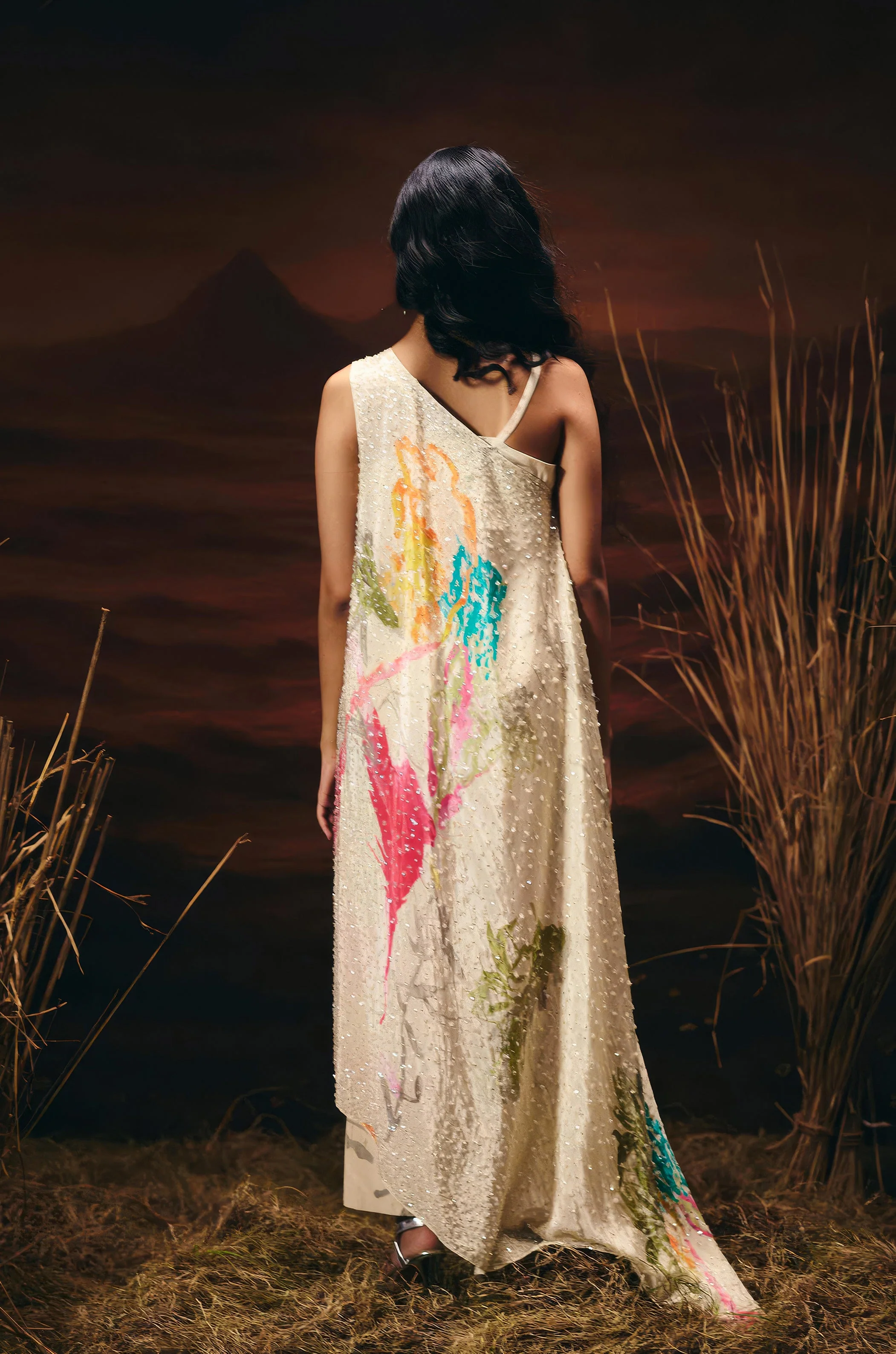 Off-White Embellished Satin Silk Co-Ord Set - Image 7